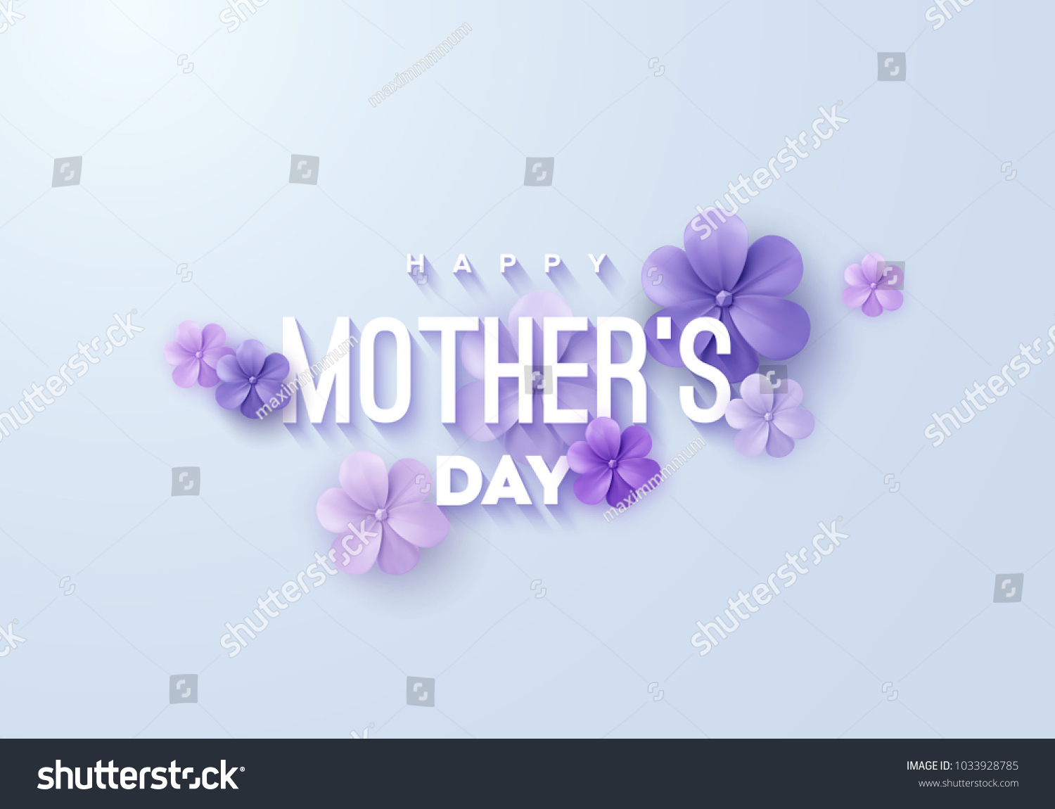 母亲节快乐。矢量假期插图 带有彩色3D纸花和文本标签。现实的3D春季横幅。妈妈我爱你。假期出售或提供标志