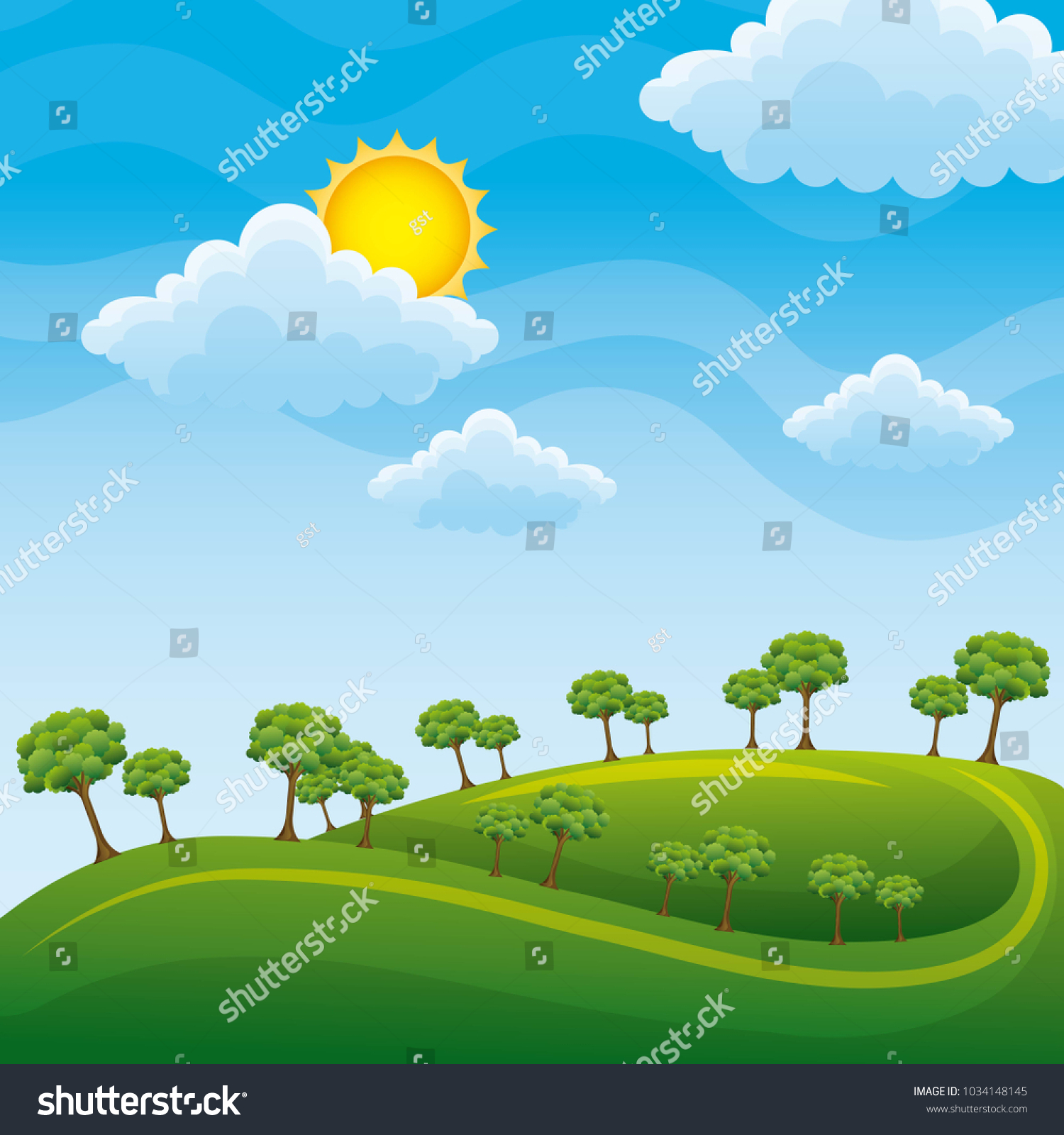 greenlandscapewithtreescloudsmeadow
