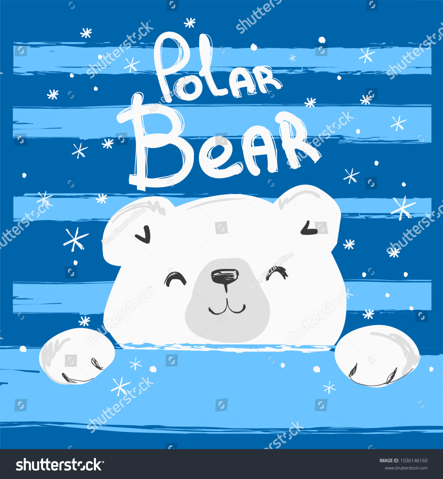Hand Drawn Polar Bear Vector Illustration