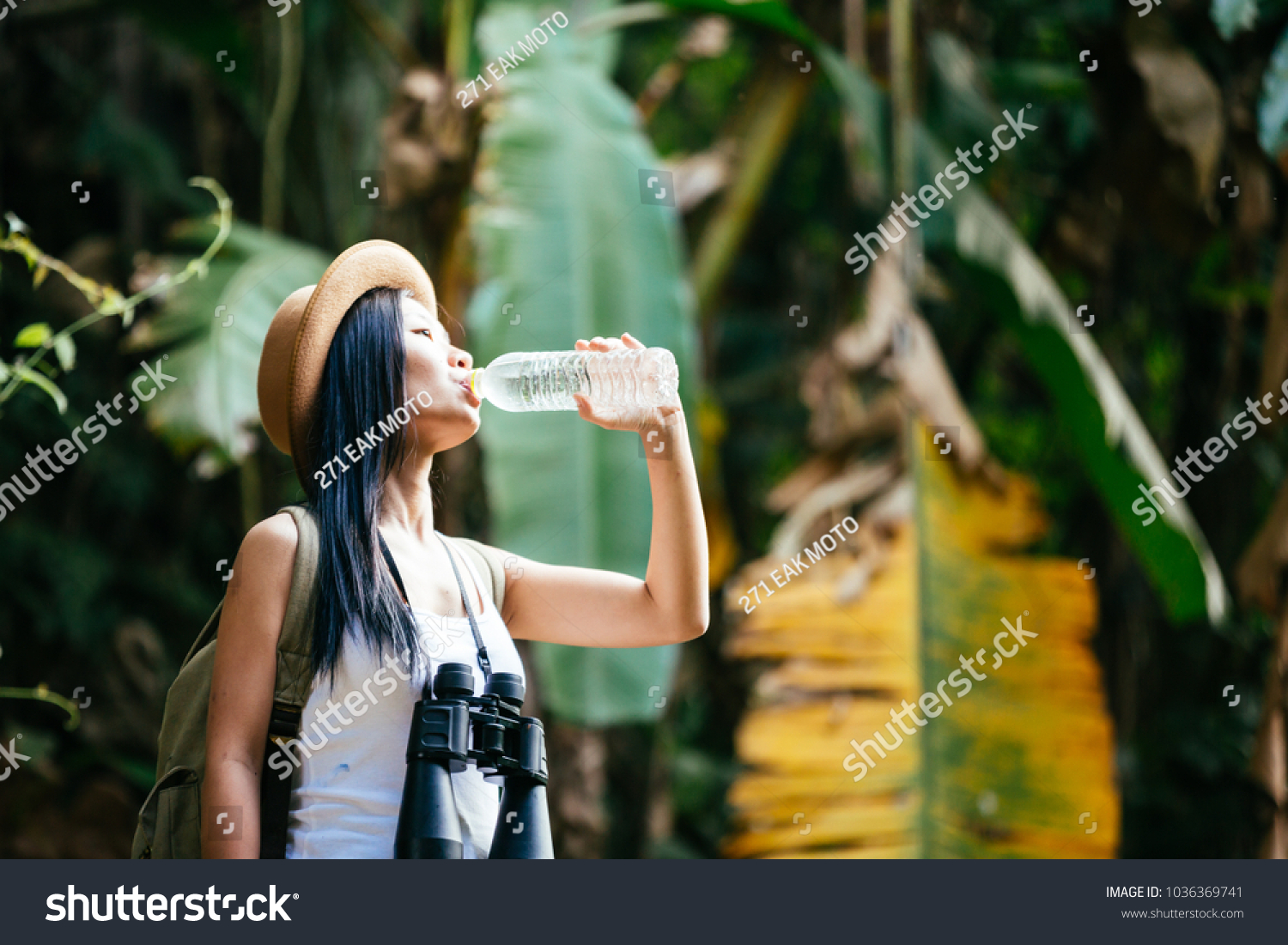 Women drink water hiking.adventure travel tourism. Women drink water hiking.adventure travel tourism.