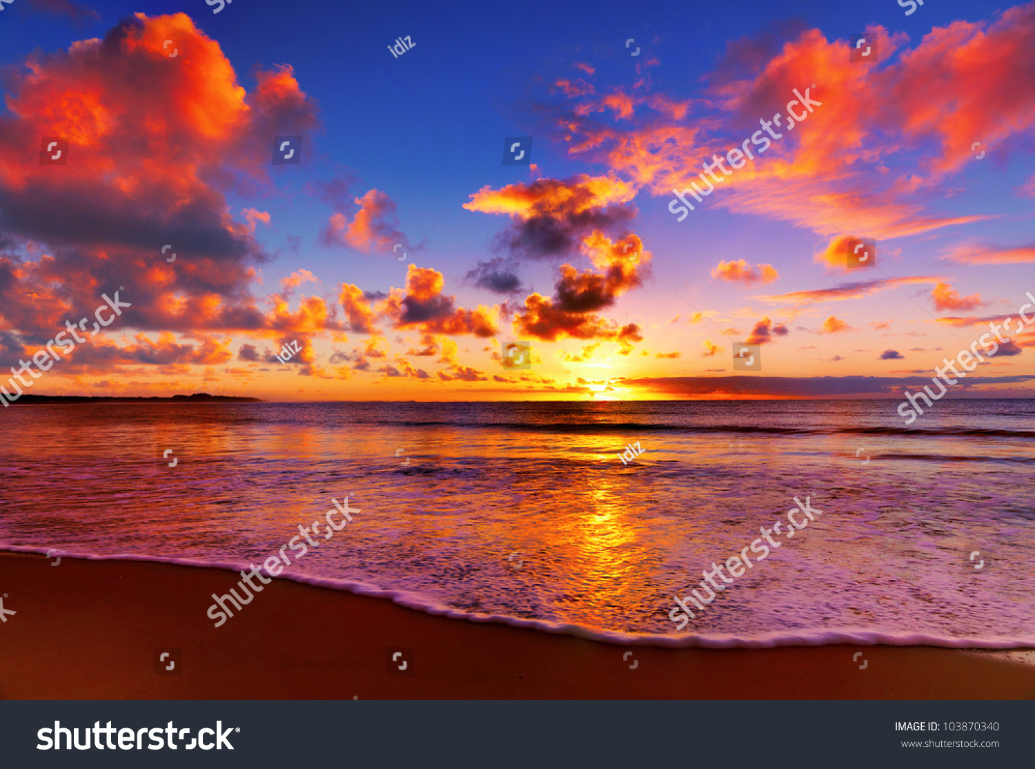 Beautiful tropical sunset on the beach