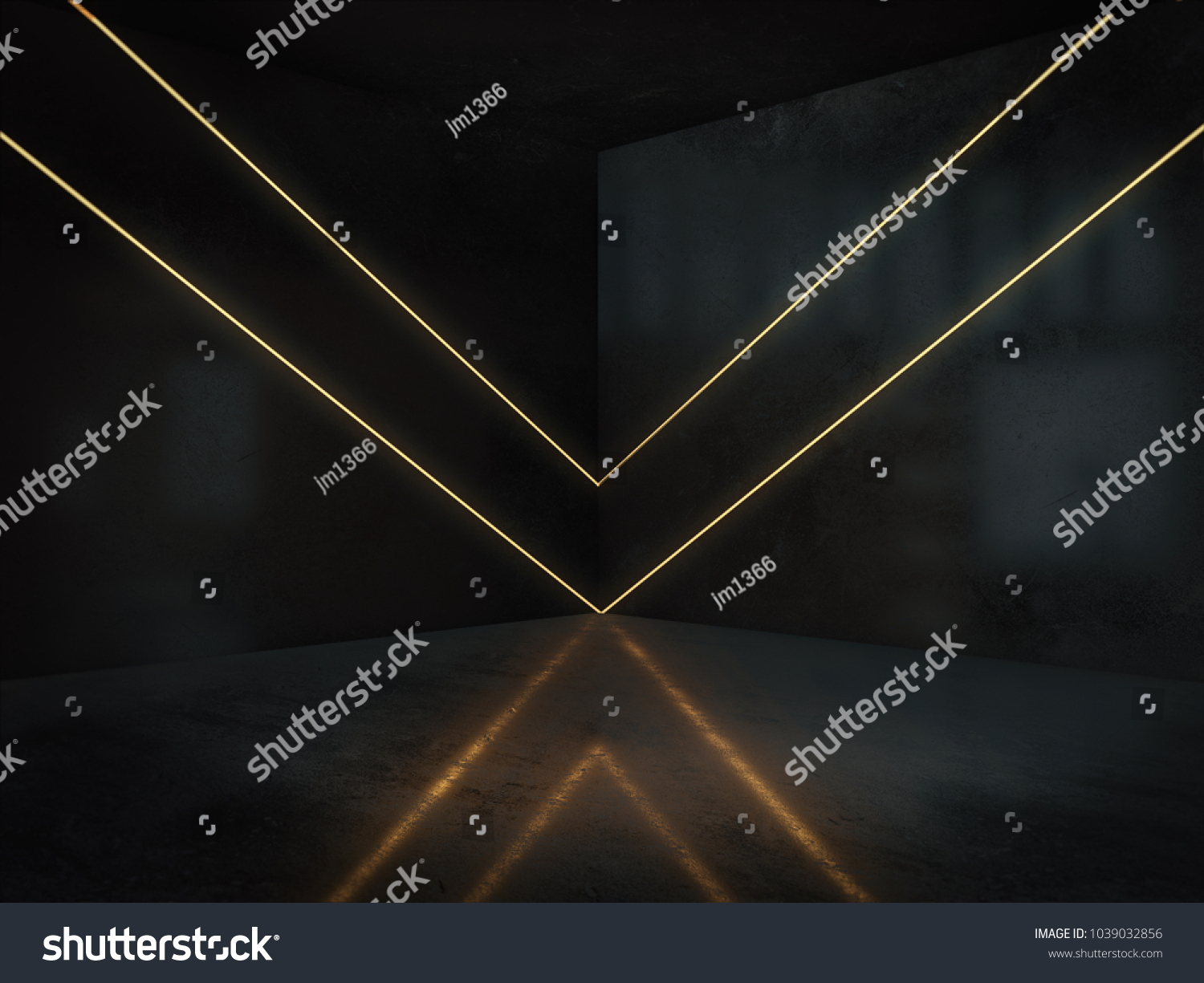 Empty room with light glow abstract space.3D rendering 