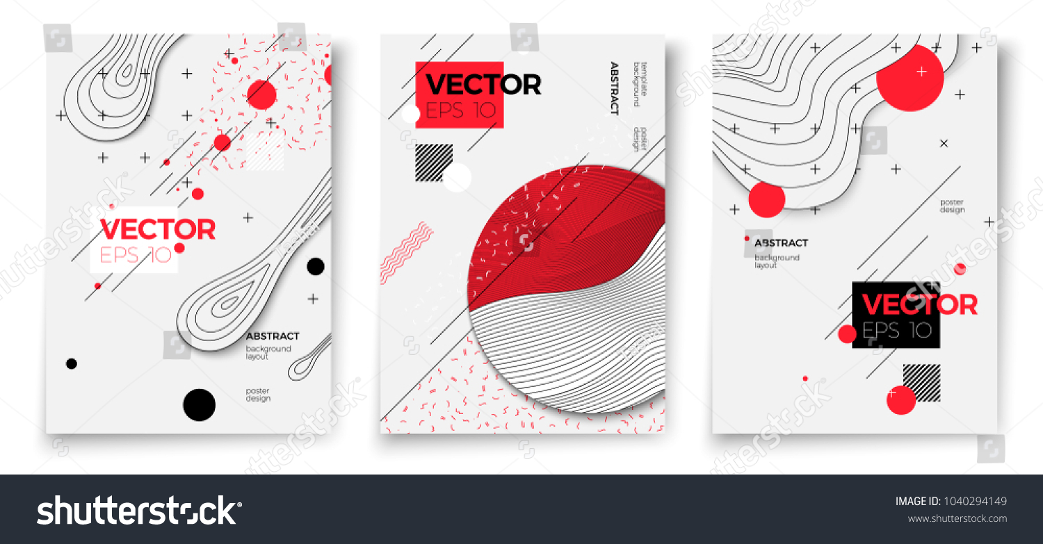 Vector new memphis style poster templates  white modern background with geometric shapes and place for your text.