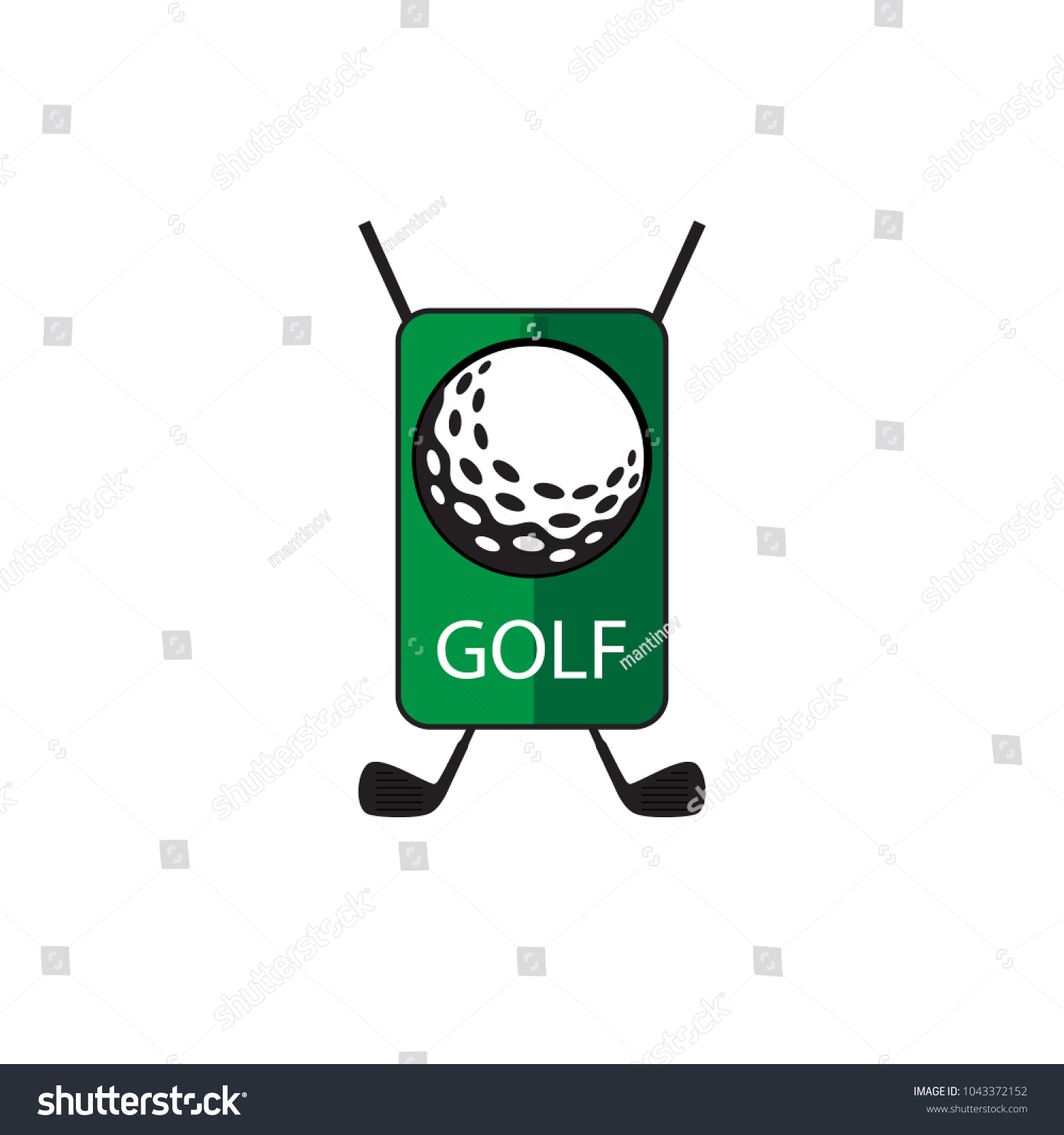 golf club icon logo vector graphic design with golf ball and