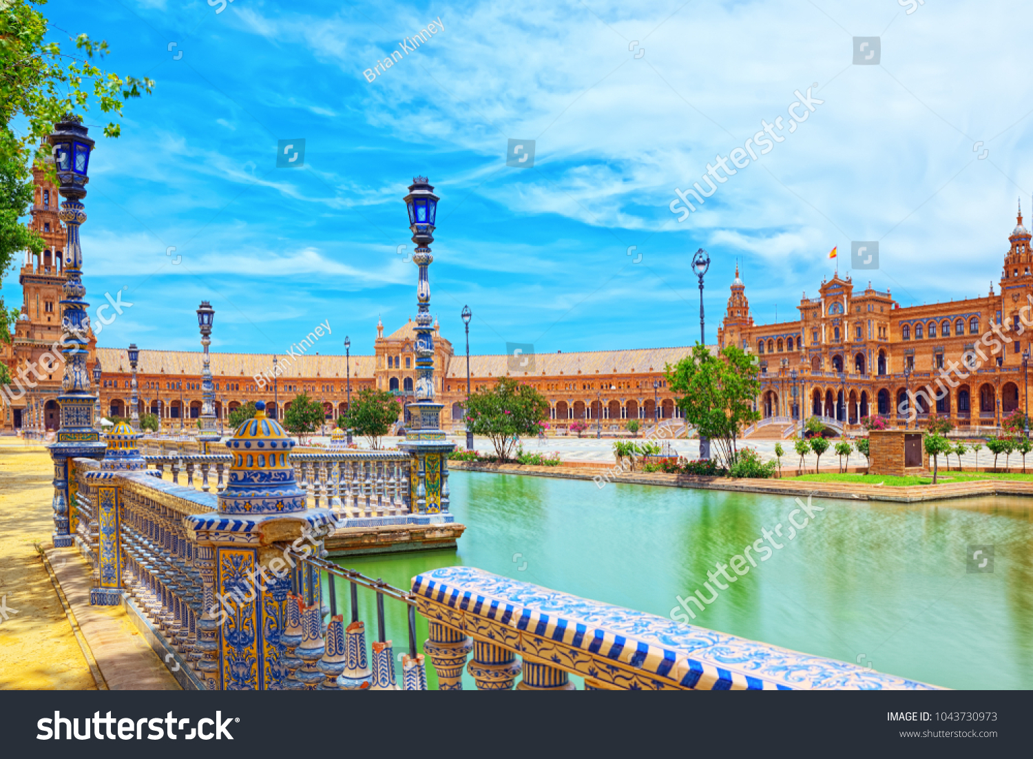 Spain Square (Plaza de Espana) is a square in the Maria Luisa Park in Seville Spain built in 1928 for the Ibero-American Exposition of 1929.
