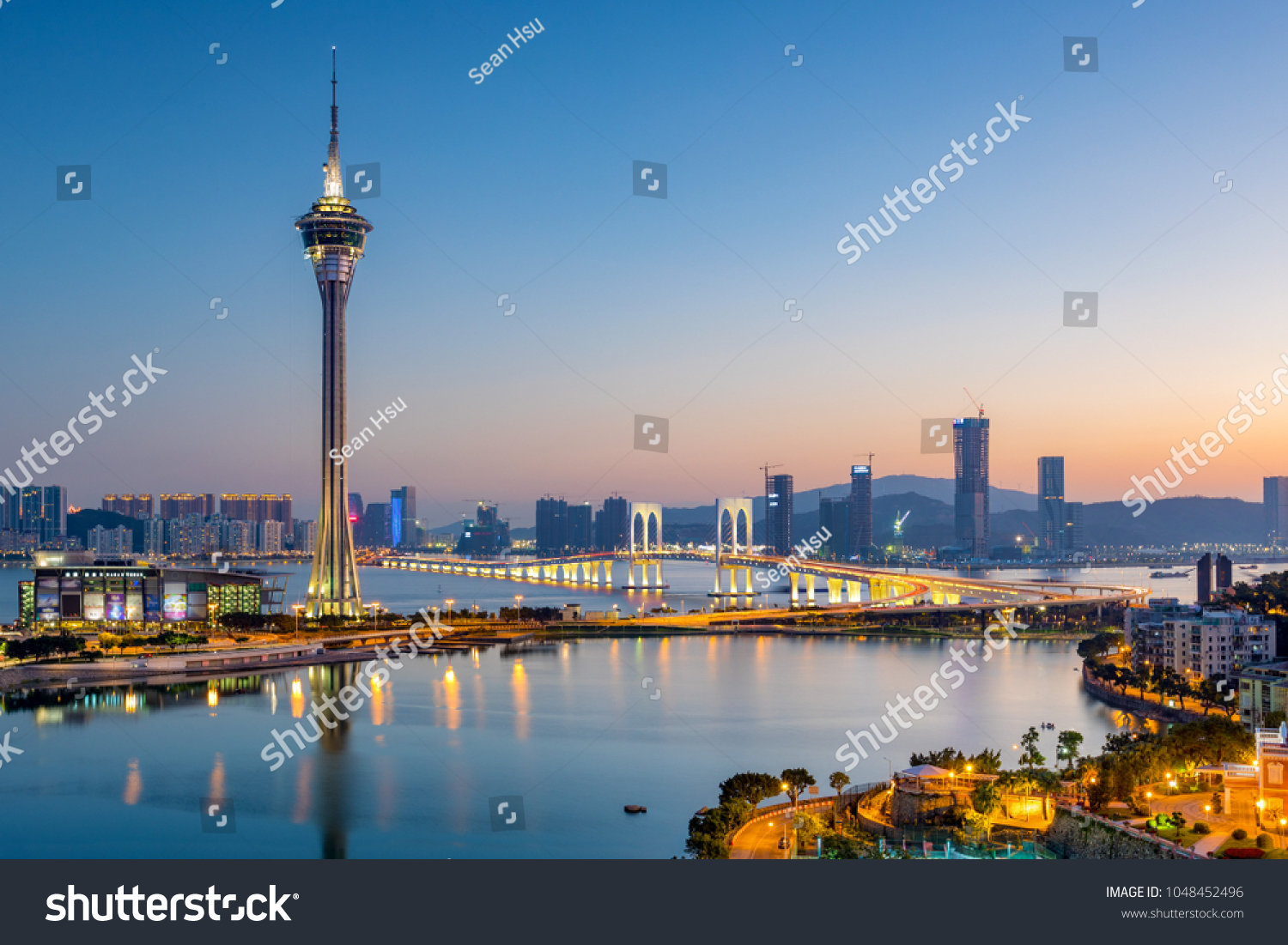 Macau city skyline at night