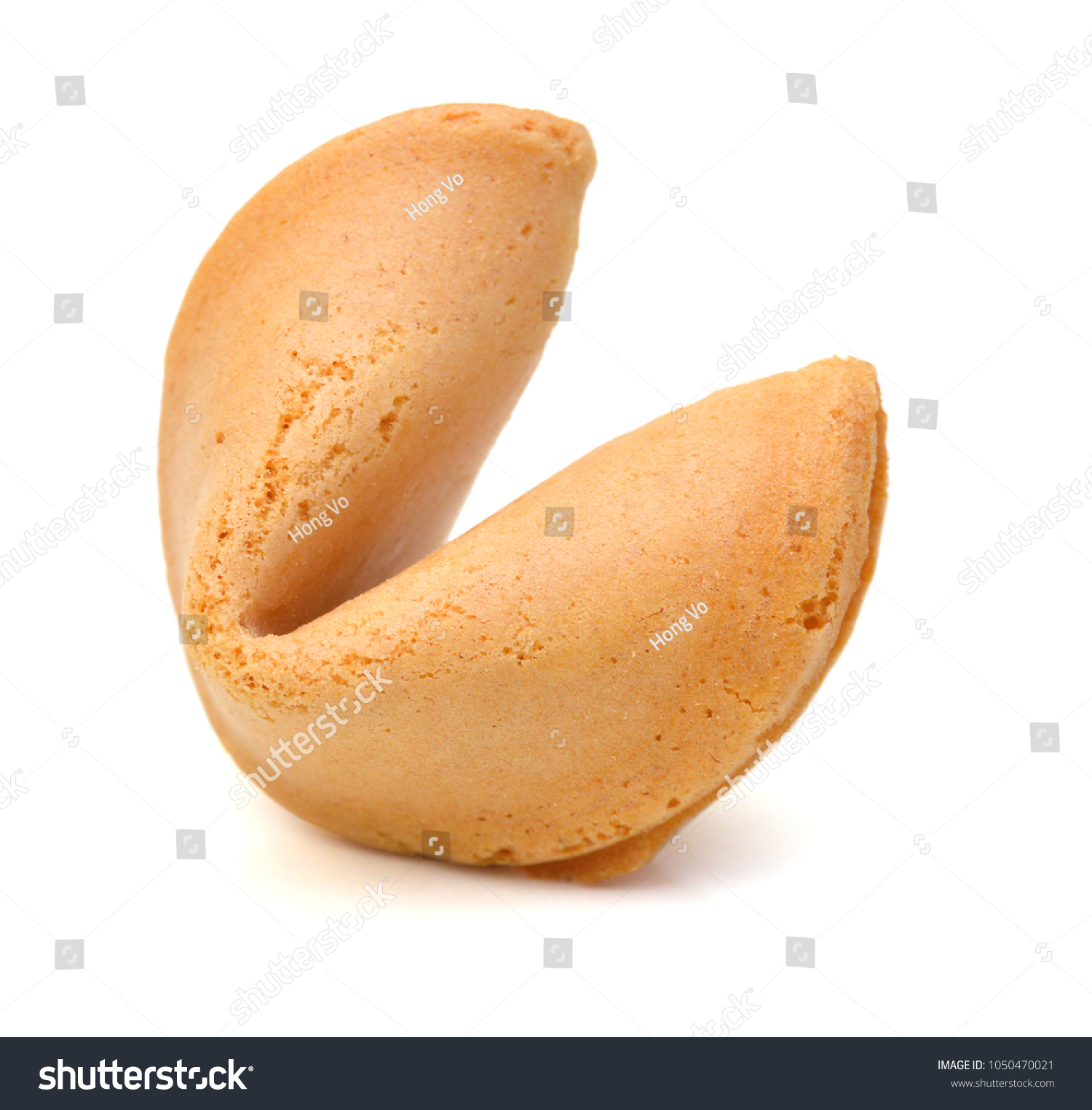one fortune cookies isolated on white