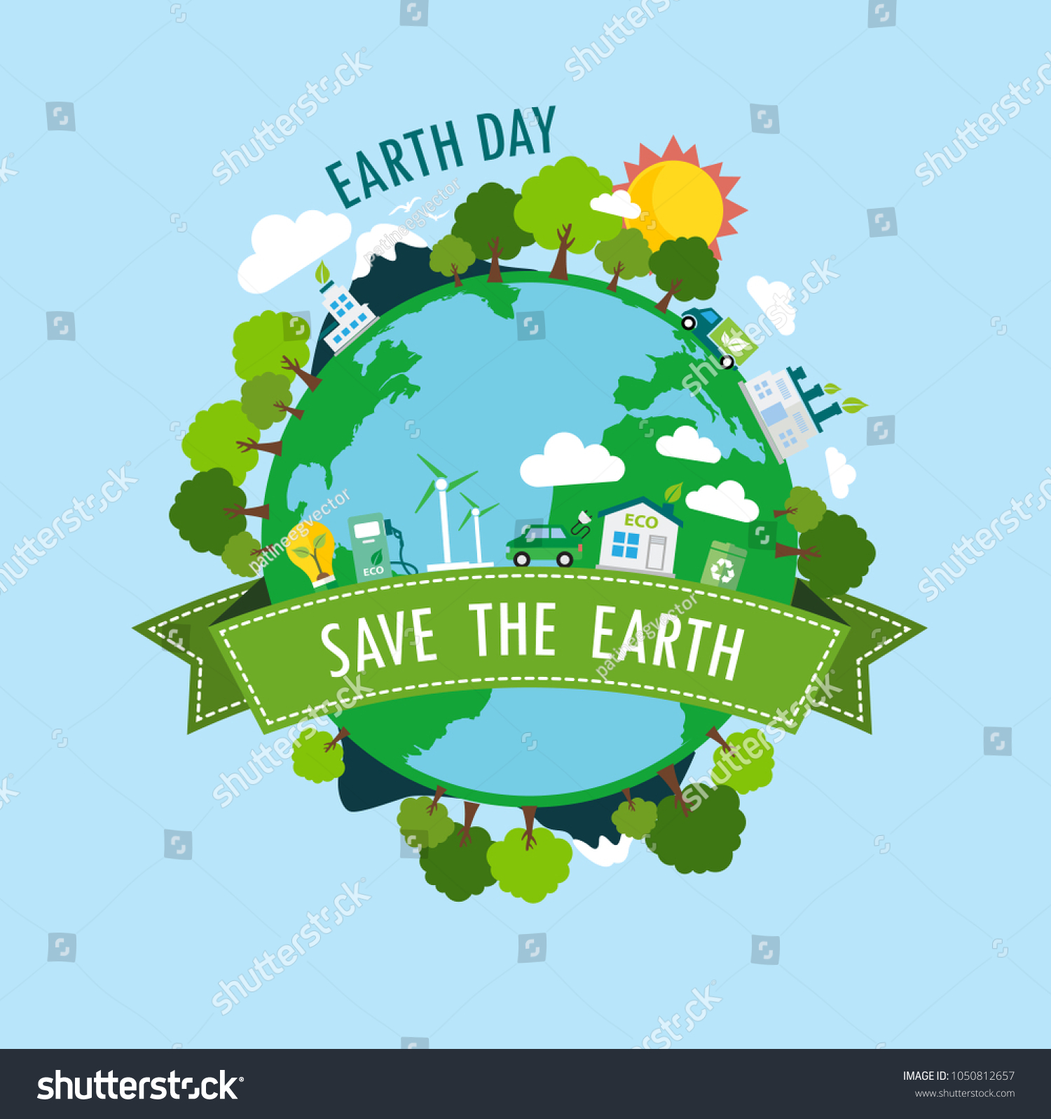 Happy Earth Day.Ecology Concept
