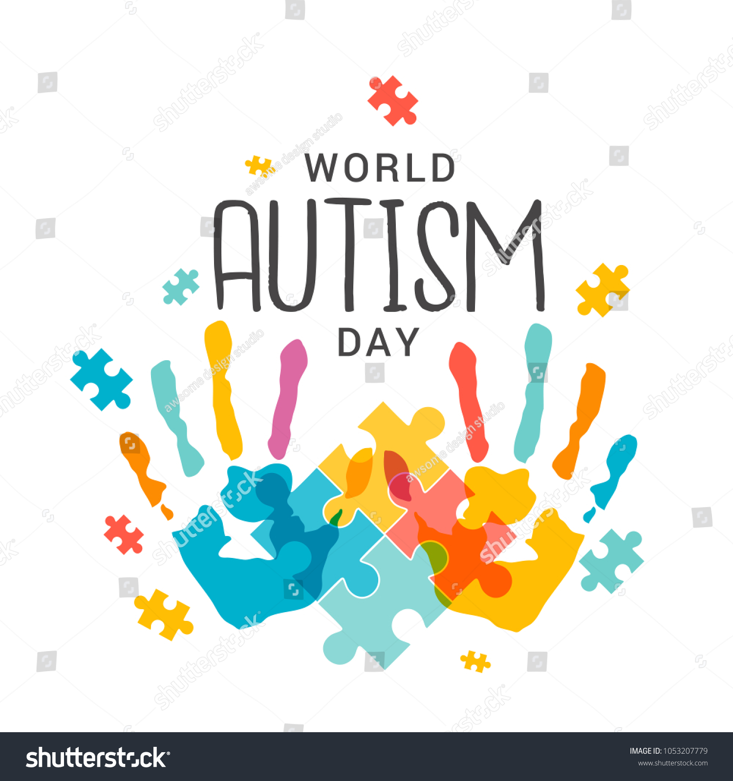 illustration banner or poster of World autism awareness day.