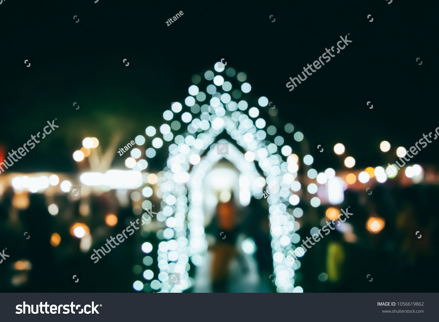 (Vintage tone) Festival Event night Blurred defocused Bokeh abstract Background
