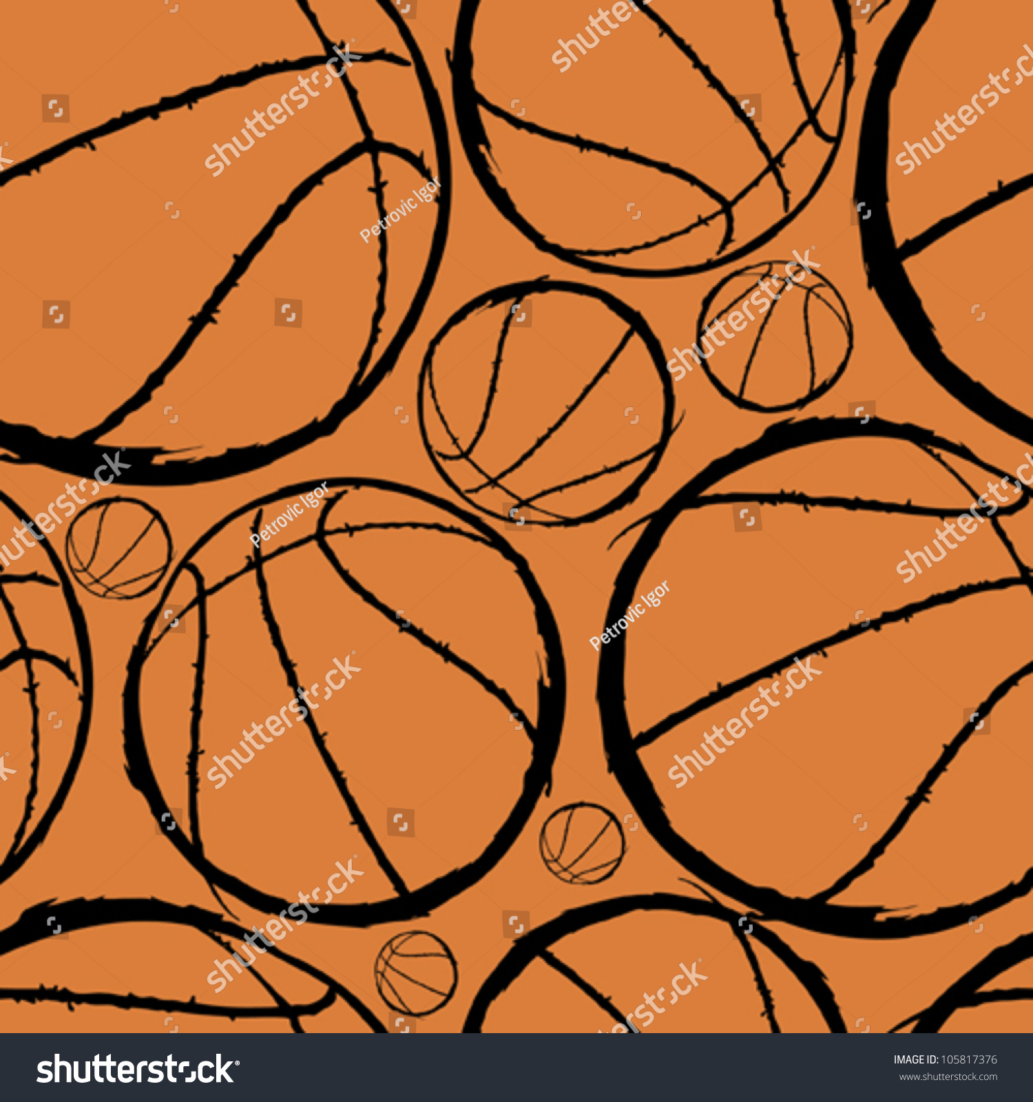 Basketball seamless pattern - vector illustration