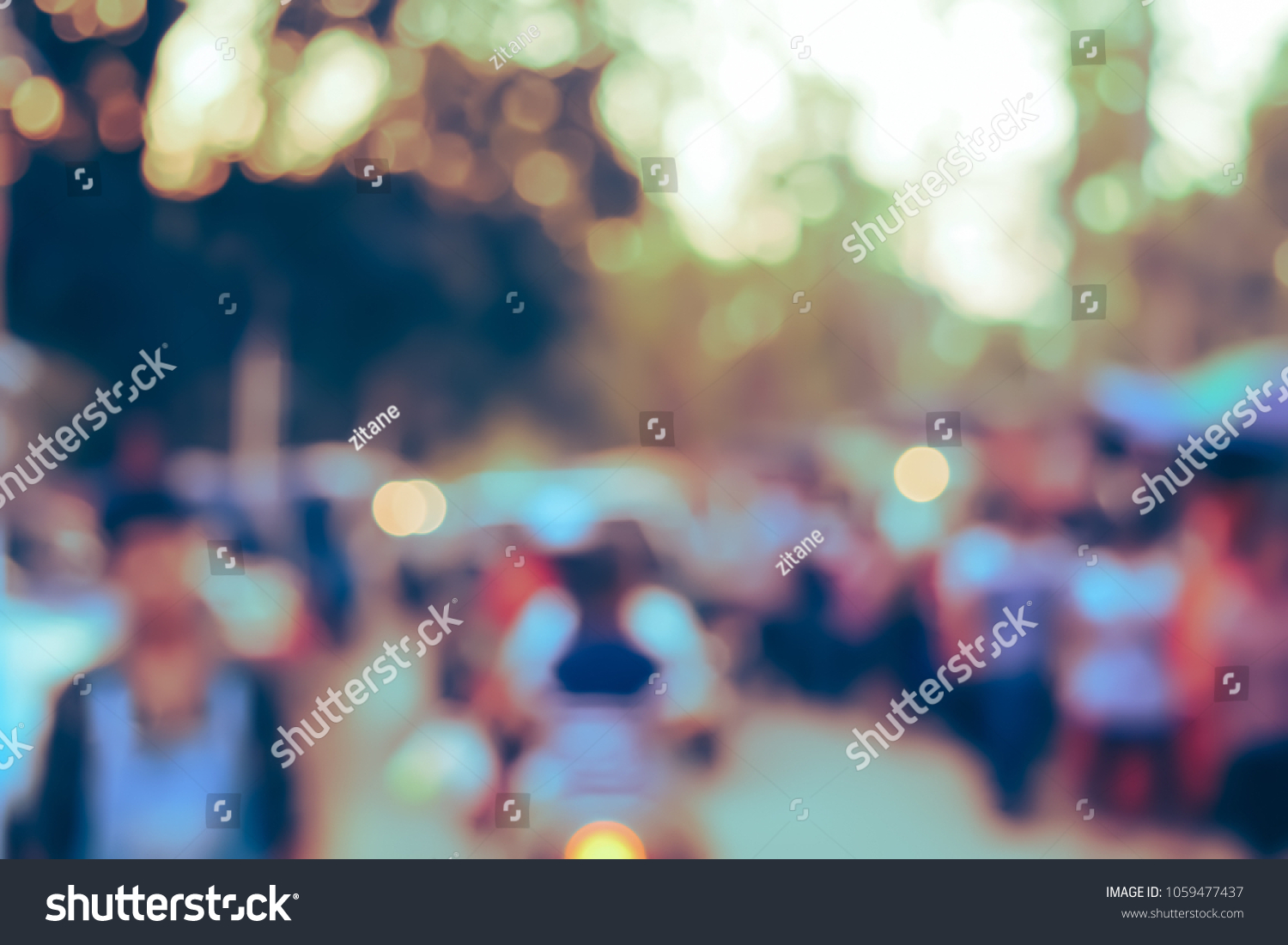(Vintage tone) Festival Event day Blurred defocused Bokeh abstract Background