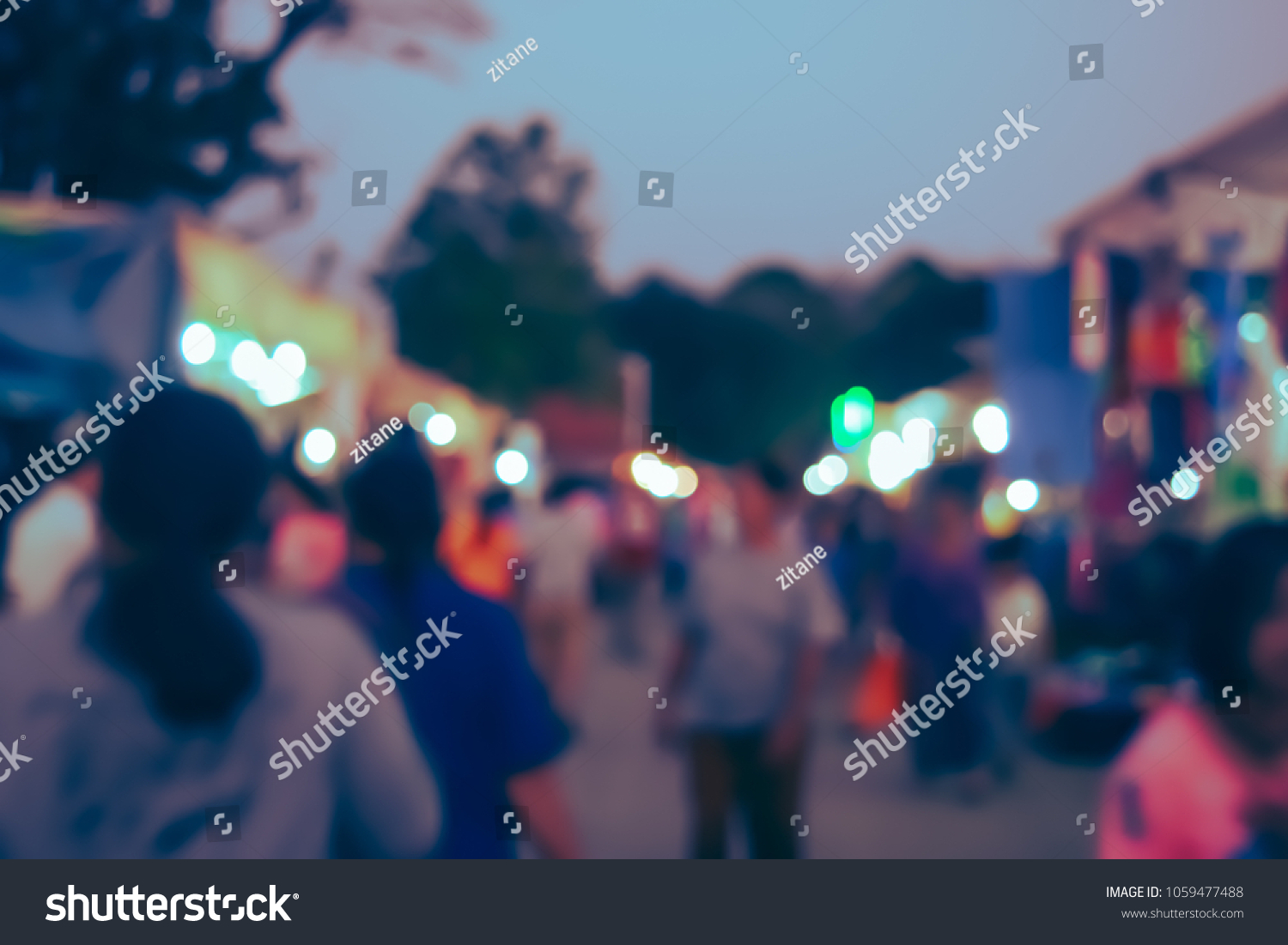 (Vintage tone) Festival Event night Blurred defocused Bokeh abstract Background