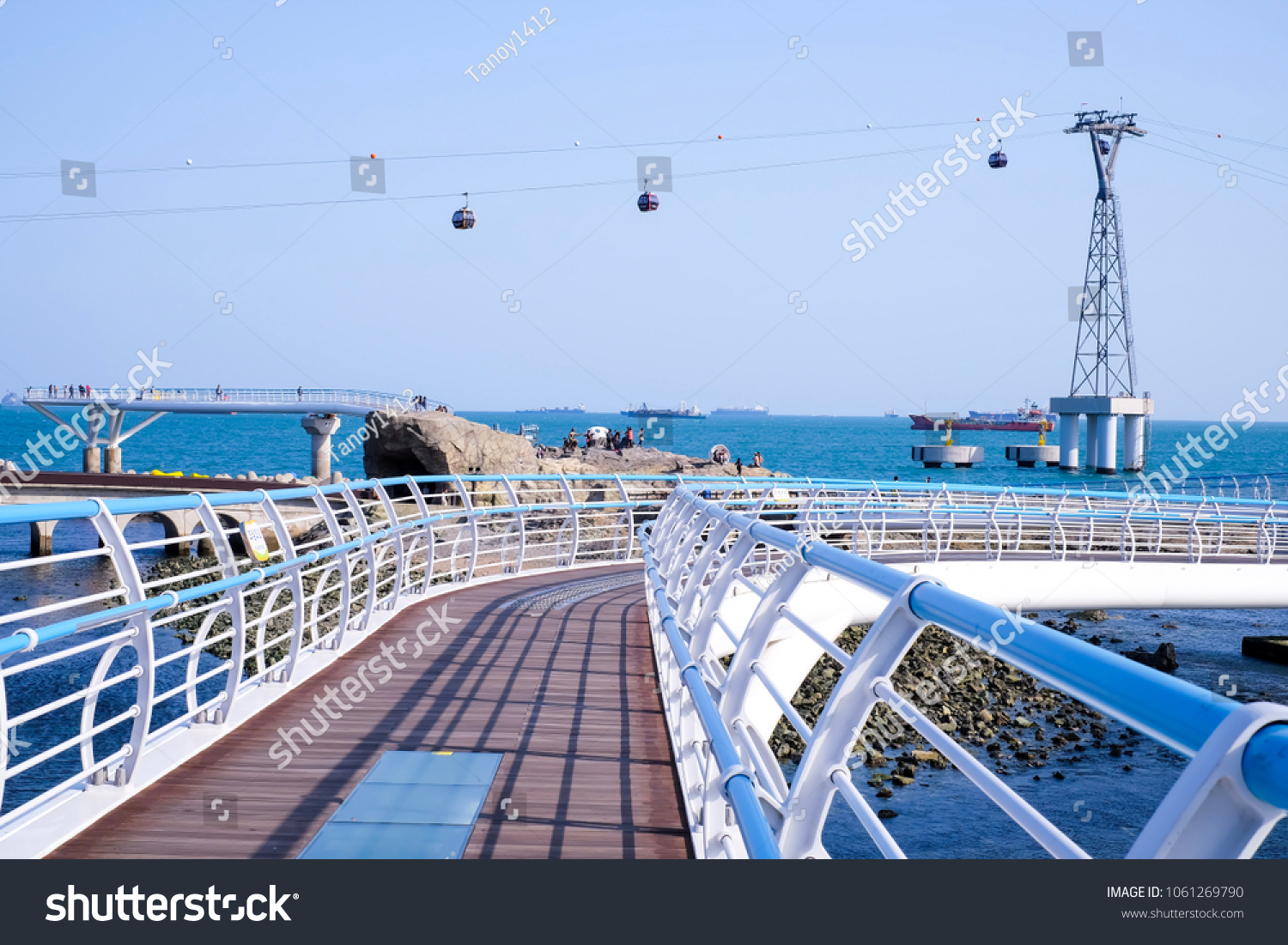 Songdo skywalk in Busan  South Korea