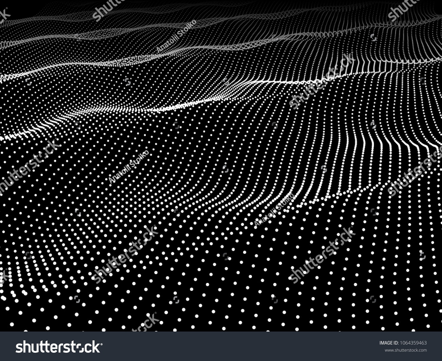 Abstract wave background. Wavy structure with dots. Vector illustration.