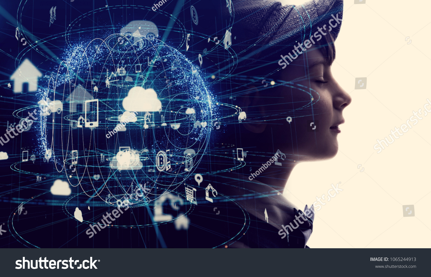 Futuristic internet communication concept.