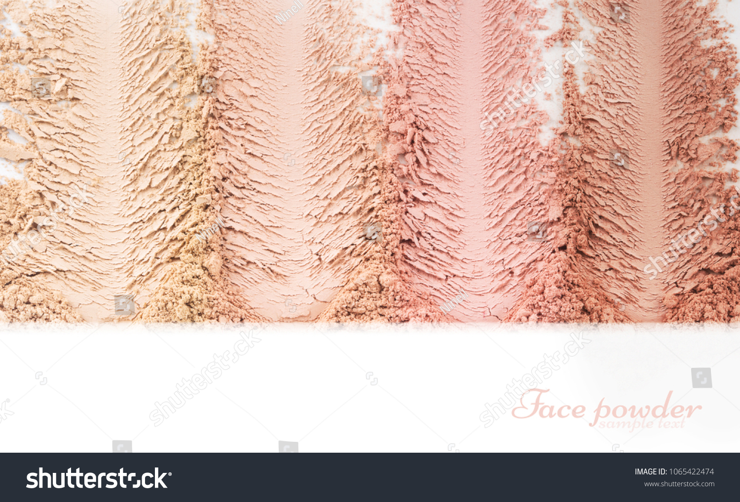 Face powder. Smears of foundation for face. Cosmetic smear. Isolated on white background