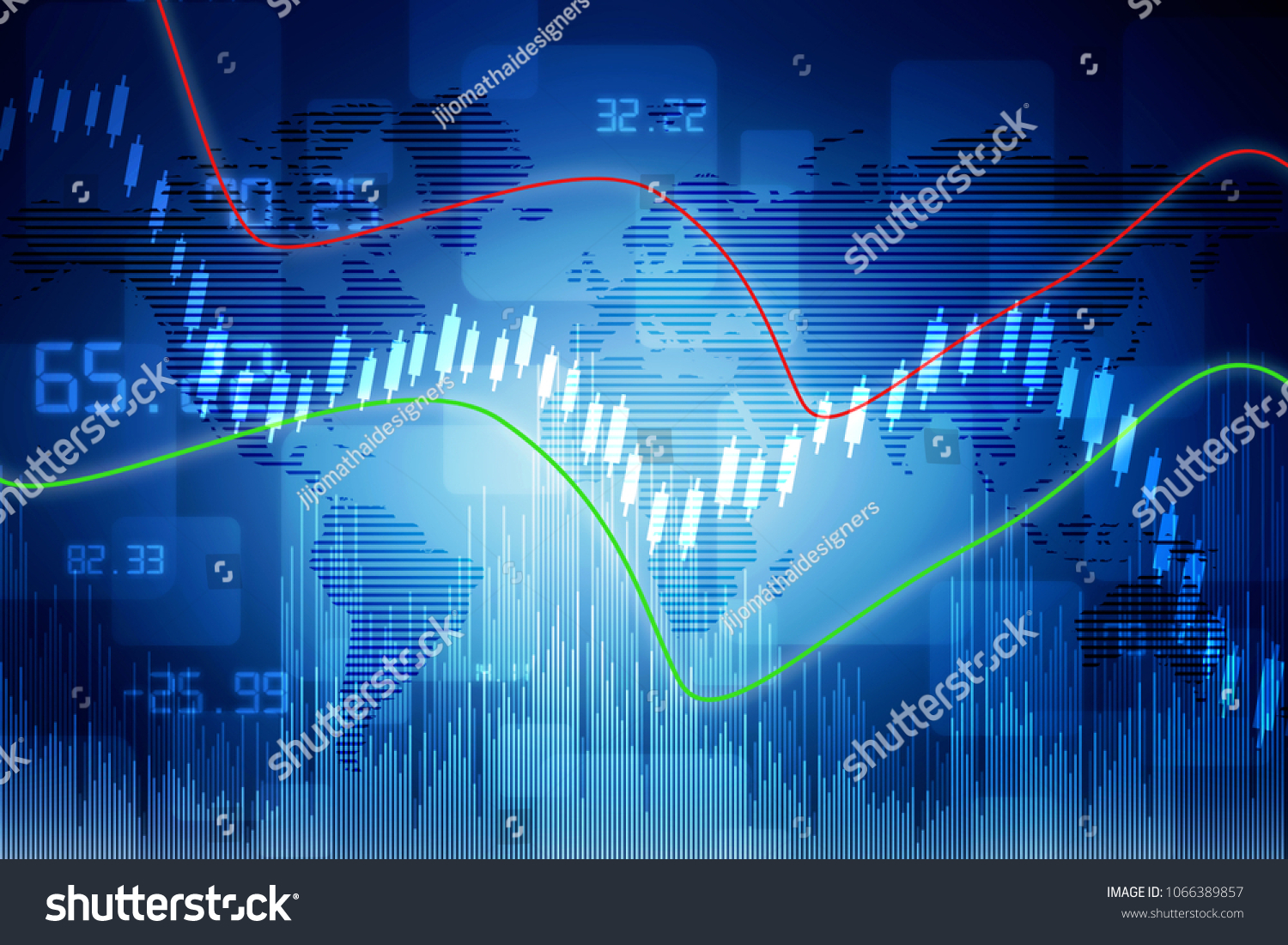 2d rendering Stock market online business concept. business Graph 