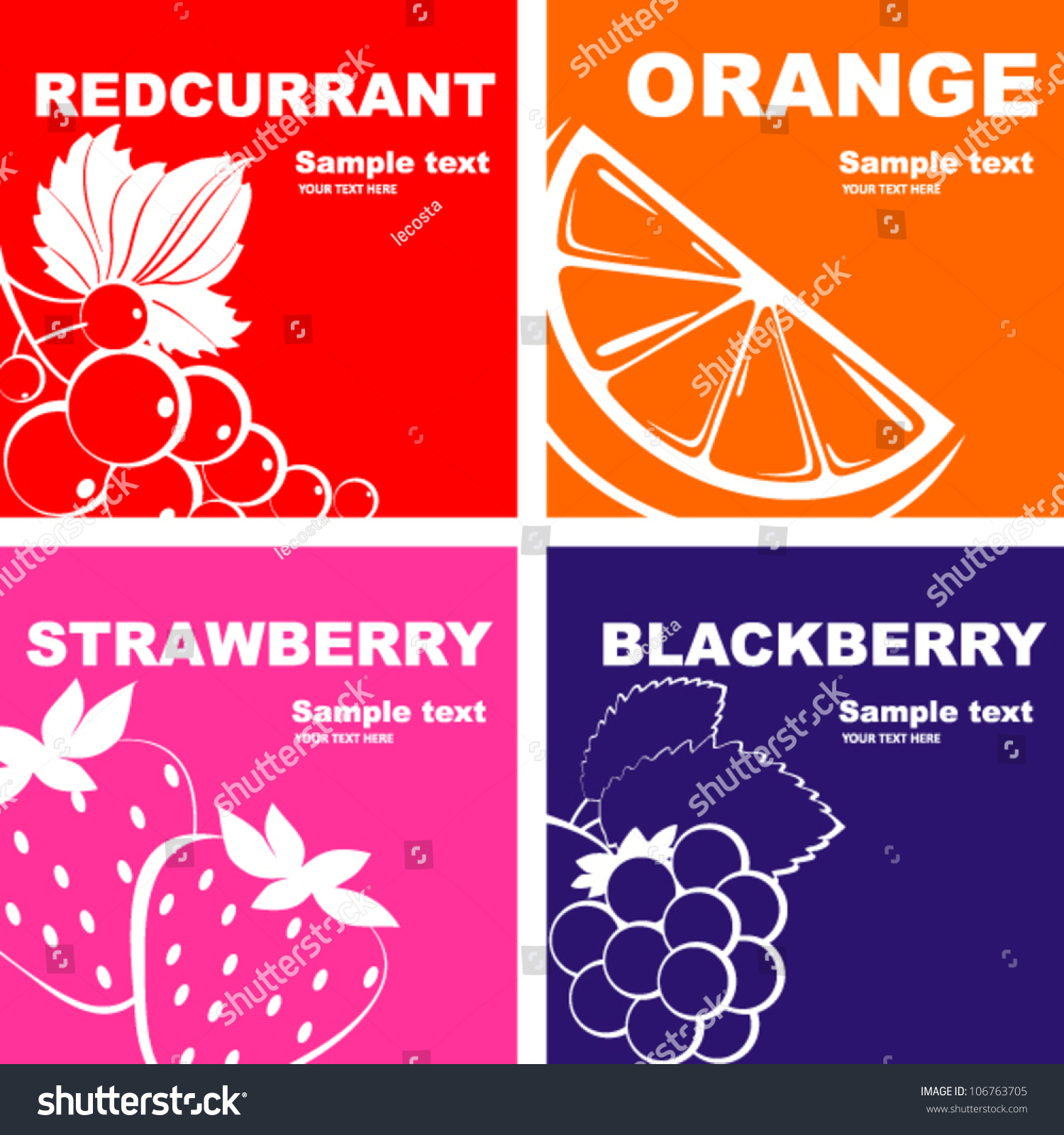 Fruits label design.