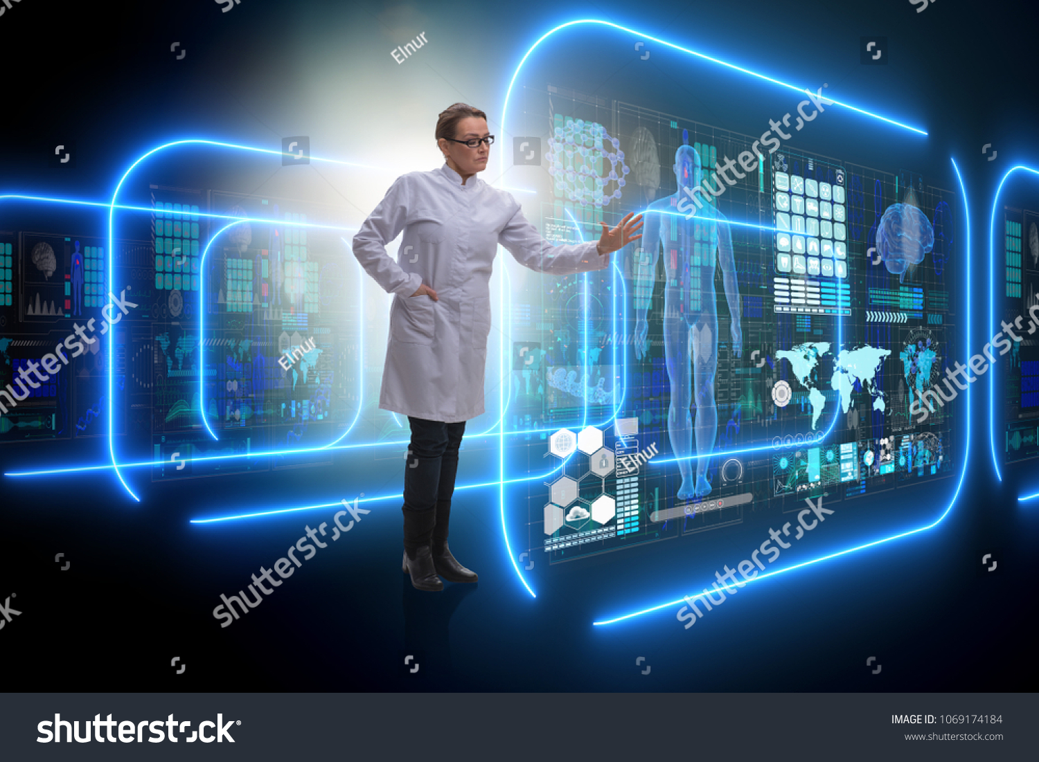 Woman doctor in telemedicine mhealth concept