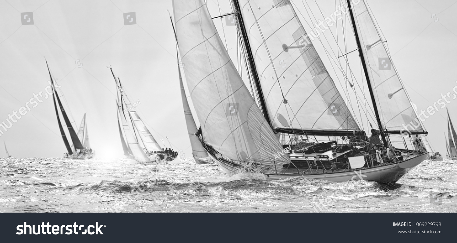 Sailing yachts classic regatta. Yachting. Sailing. Race