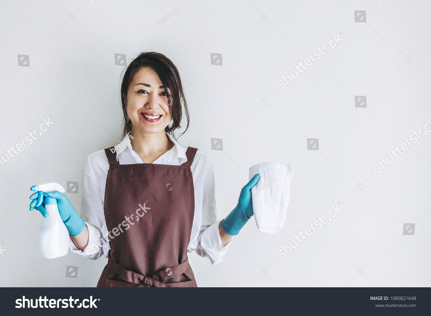 Cleaning tools and Asian women