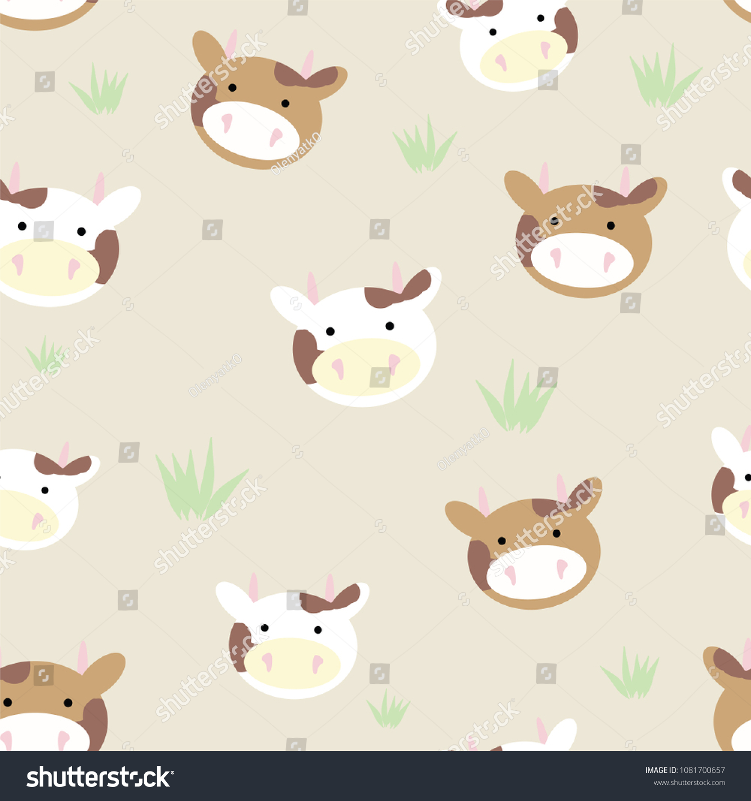 Seamless texture of a cow pattern for packaging paper  baby
clothing  fabric
