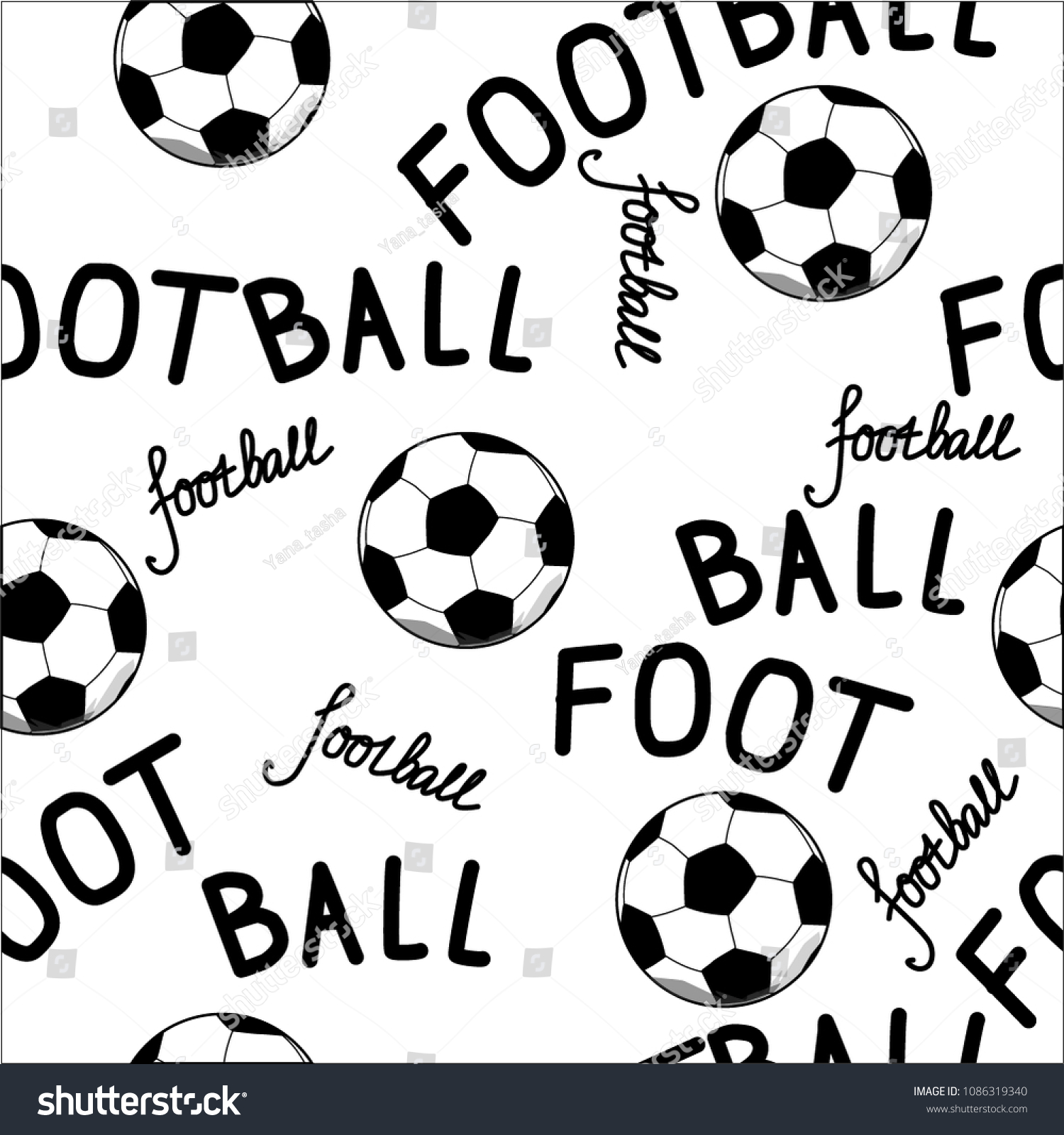 Soccer ball  football game  sports theme  seamless texture   vector illustration