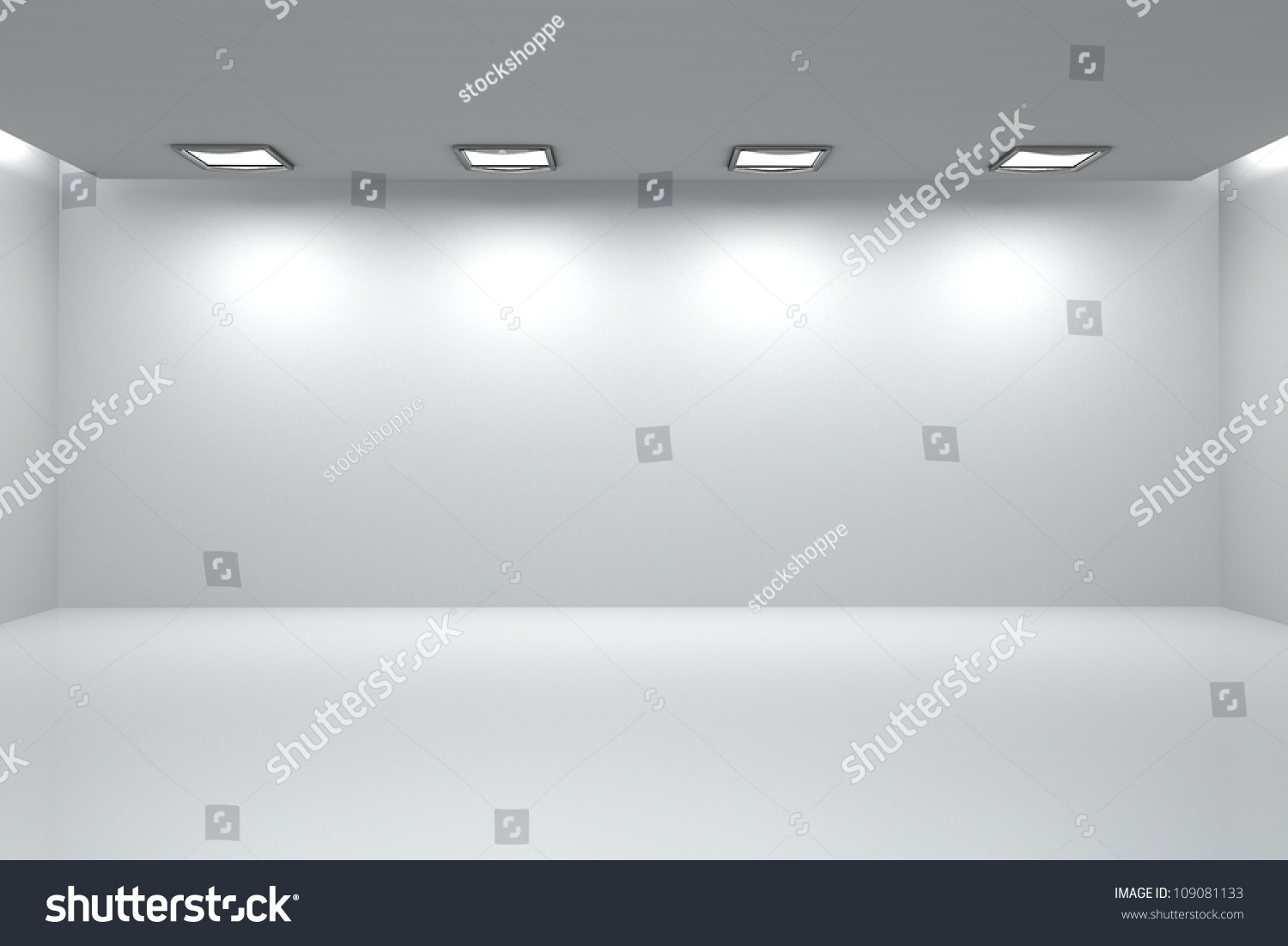 illustration of 3d image of empty wall for display