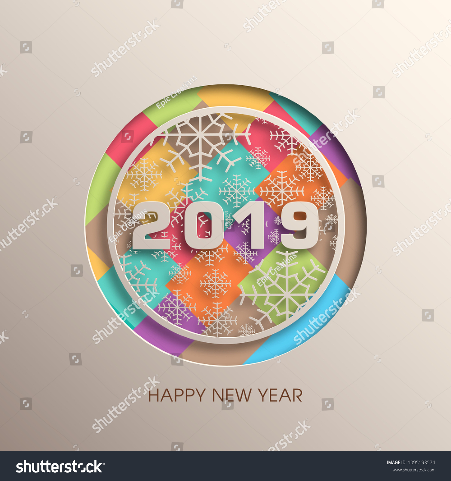 Happy new year 2019 Text Design vector.