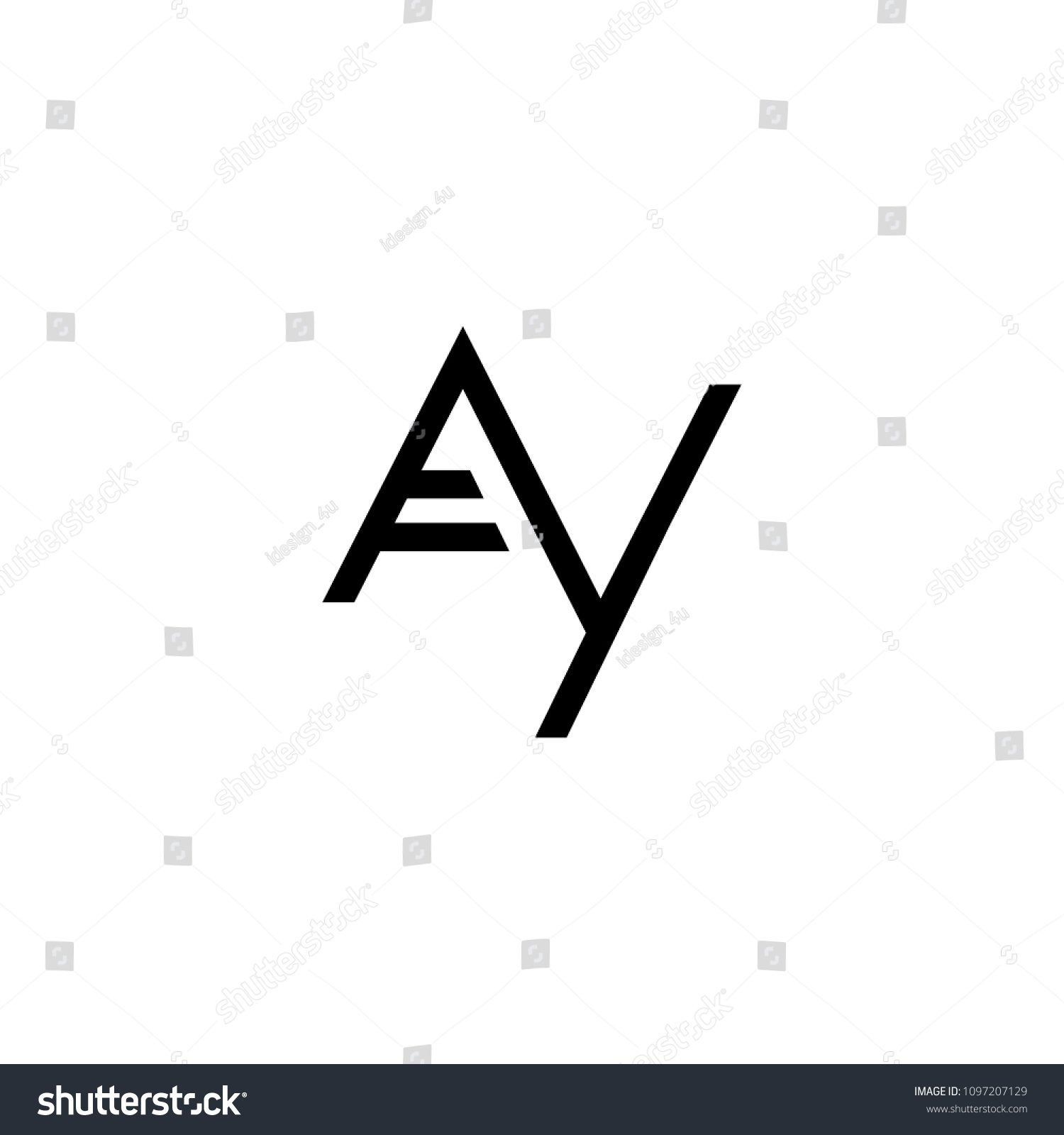 Abstract Creative Minimal and Unique Alphabet letters AY YA Y and A ...