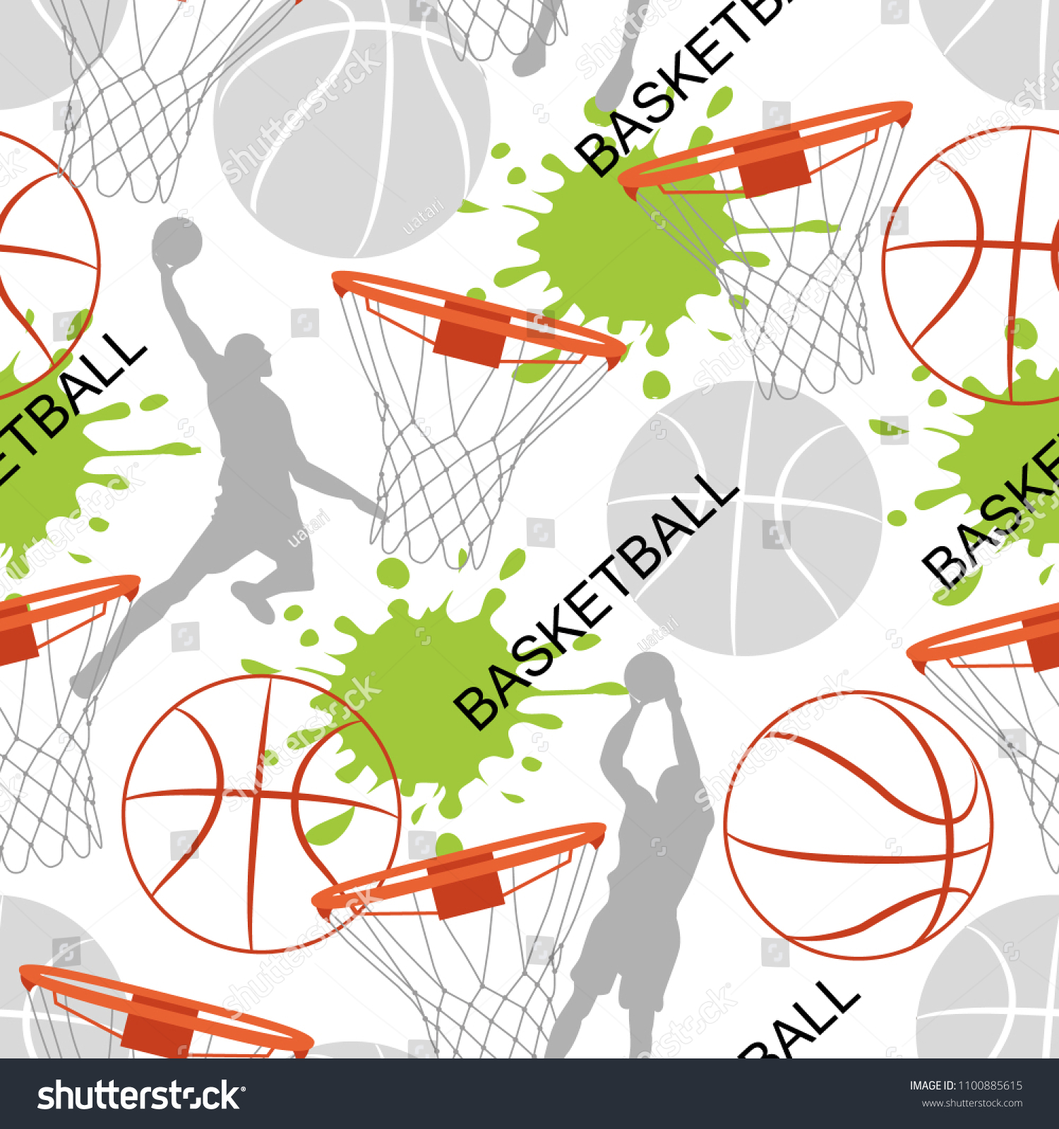 Basketball seamless background. Sport pattern