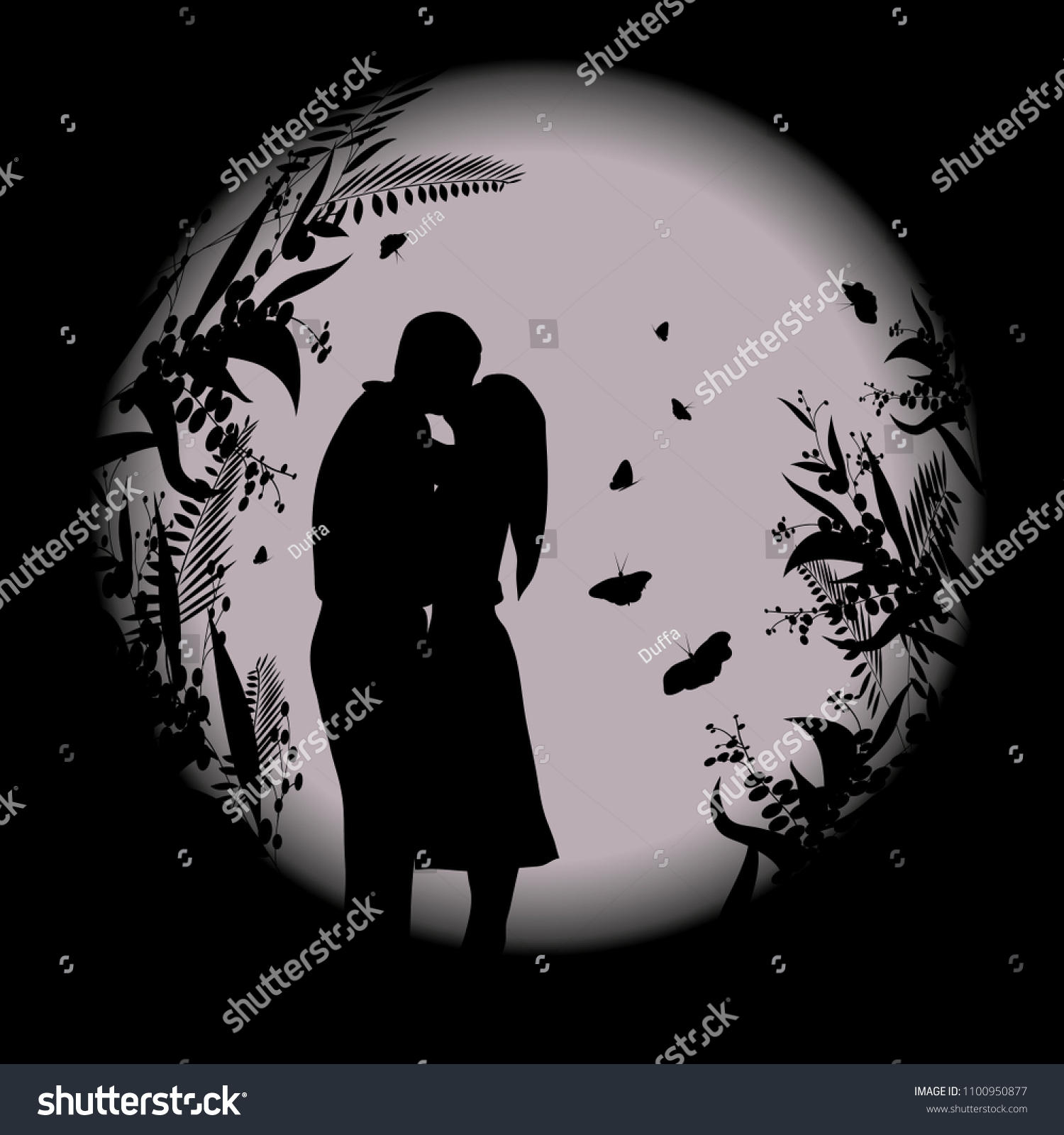 vector lovers at night