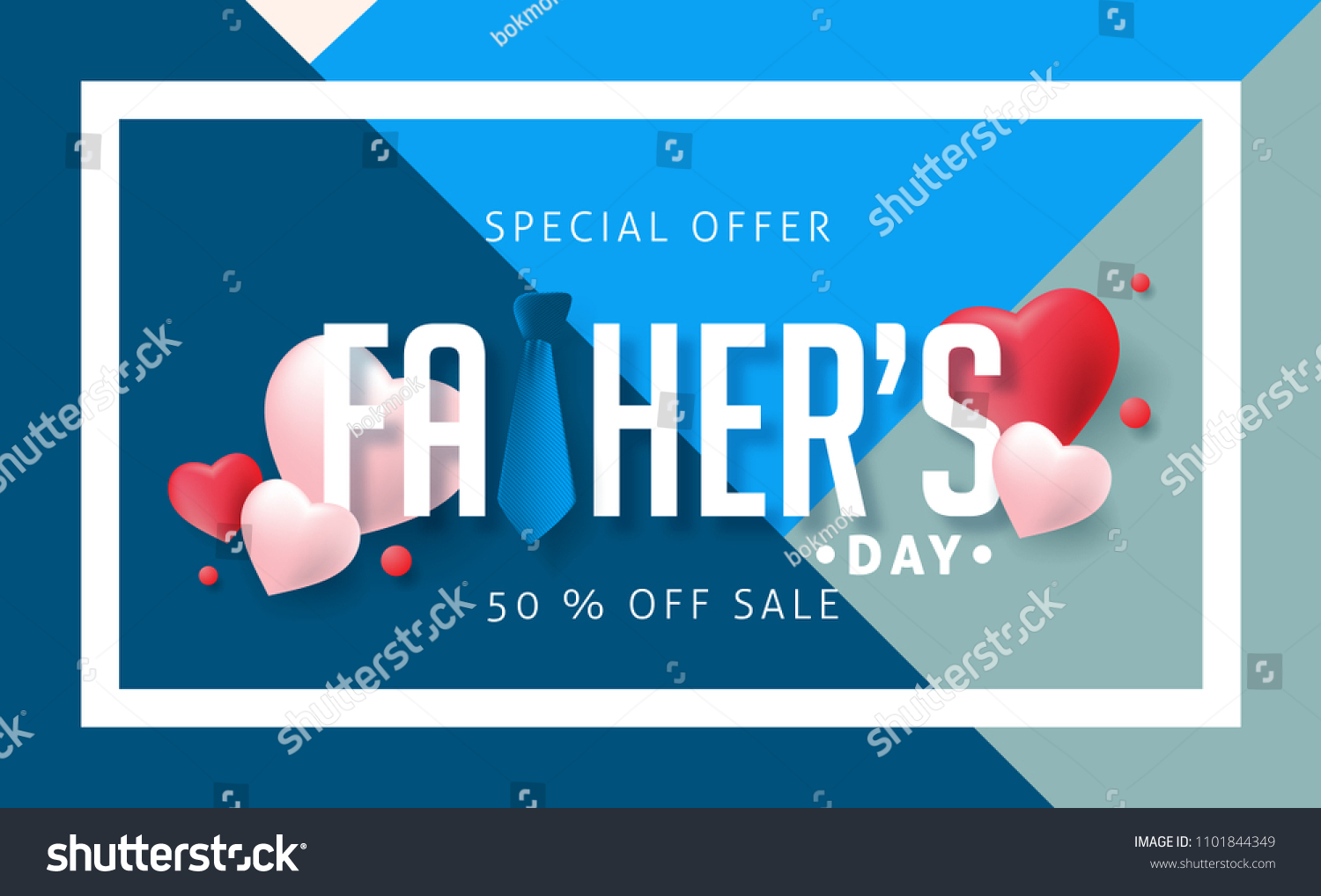 Happy Fathers Day greeting card and sale poster background. Vector illustration.
