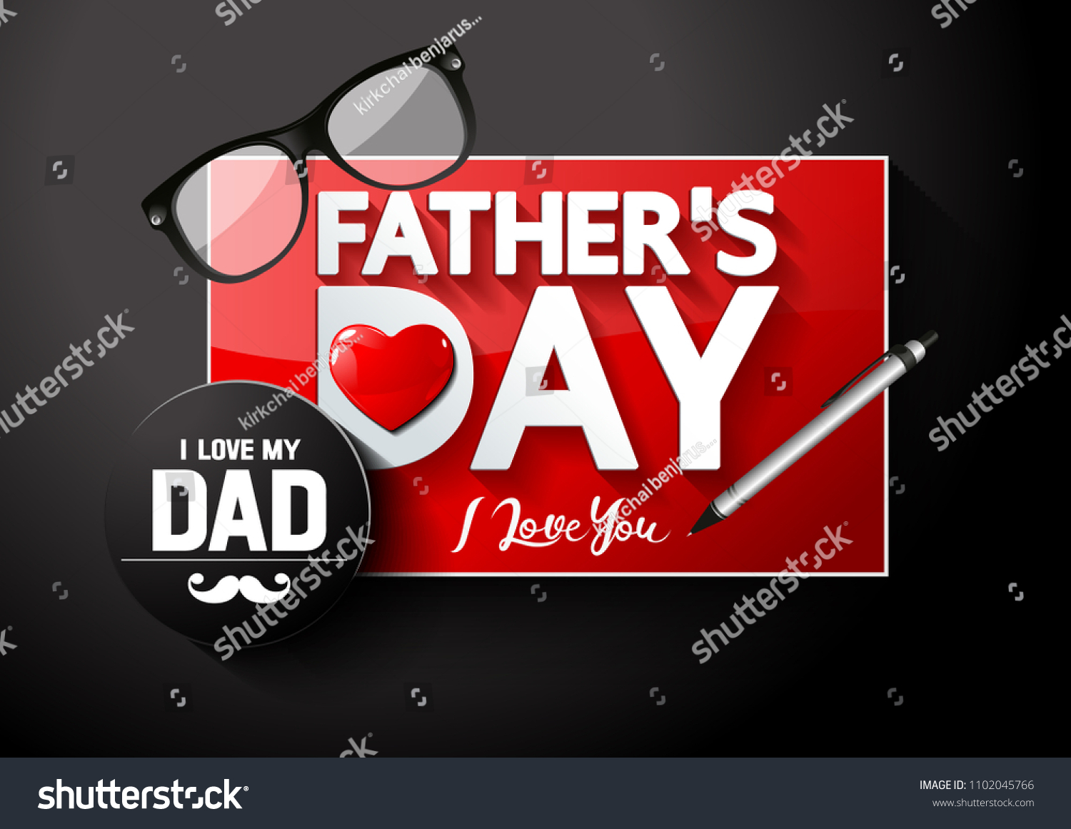 Template Horizontal I Love My Dad