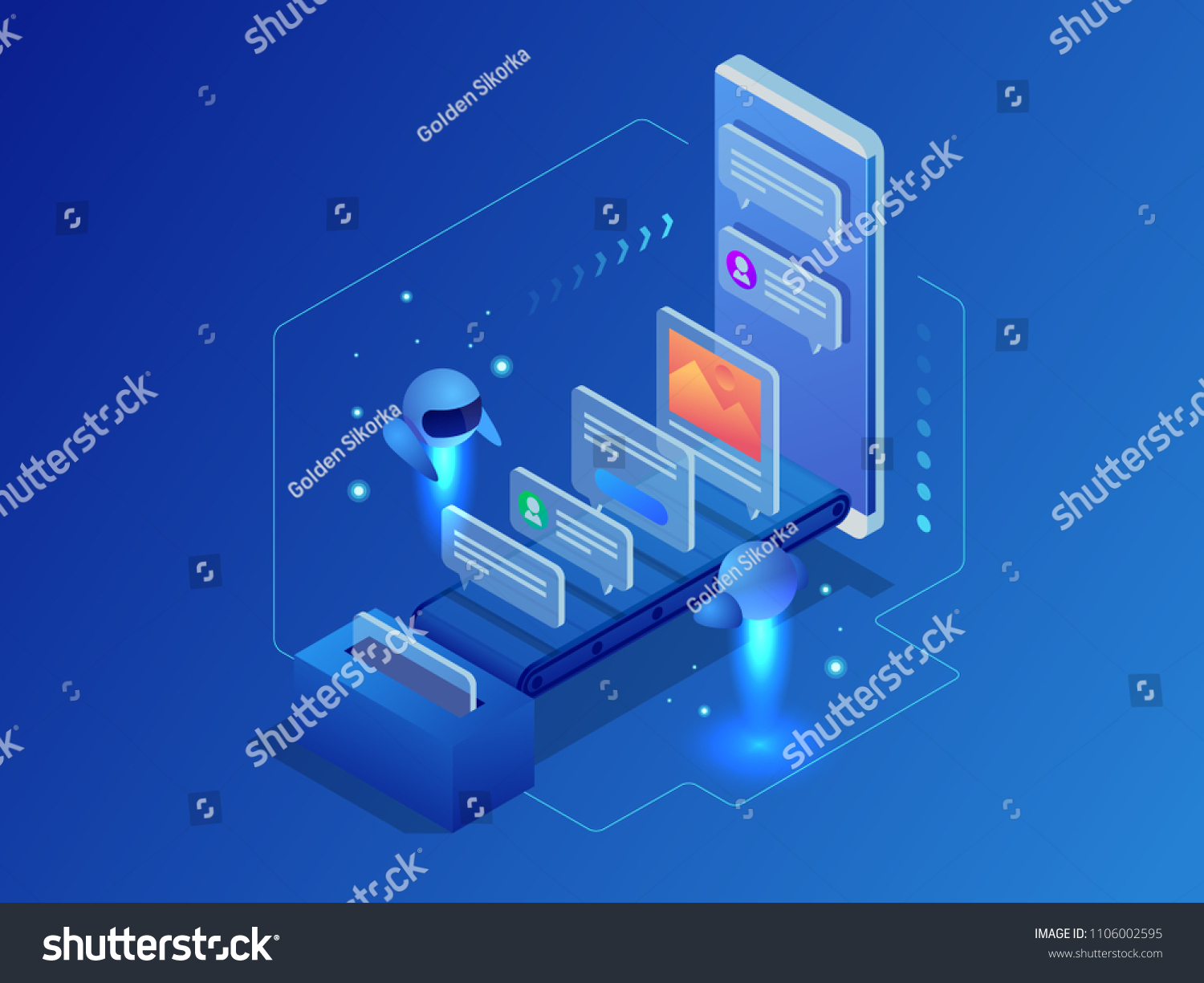 Business  technology  internet and networking concept. Content strategy  content marketing  writing  distribution vector illustration