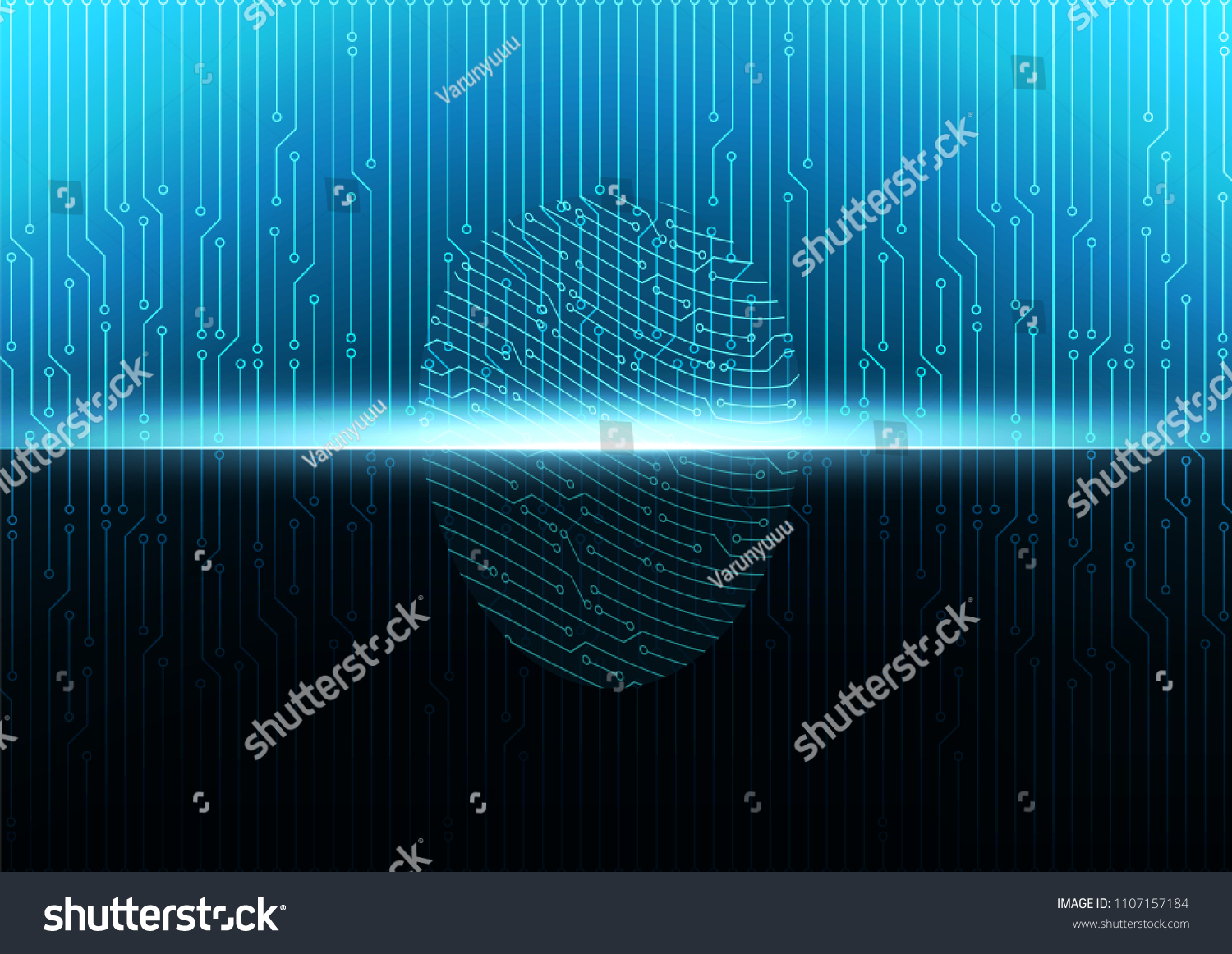 Digital Scanning and Finger Print Scanning Identification System Background  Hi-tech and technology Concept design  Vector Illustration.