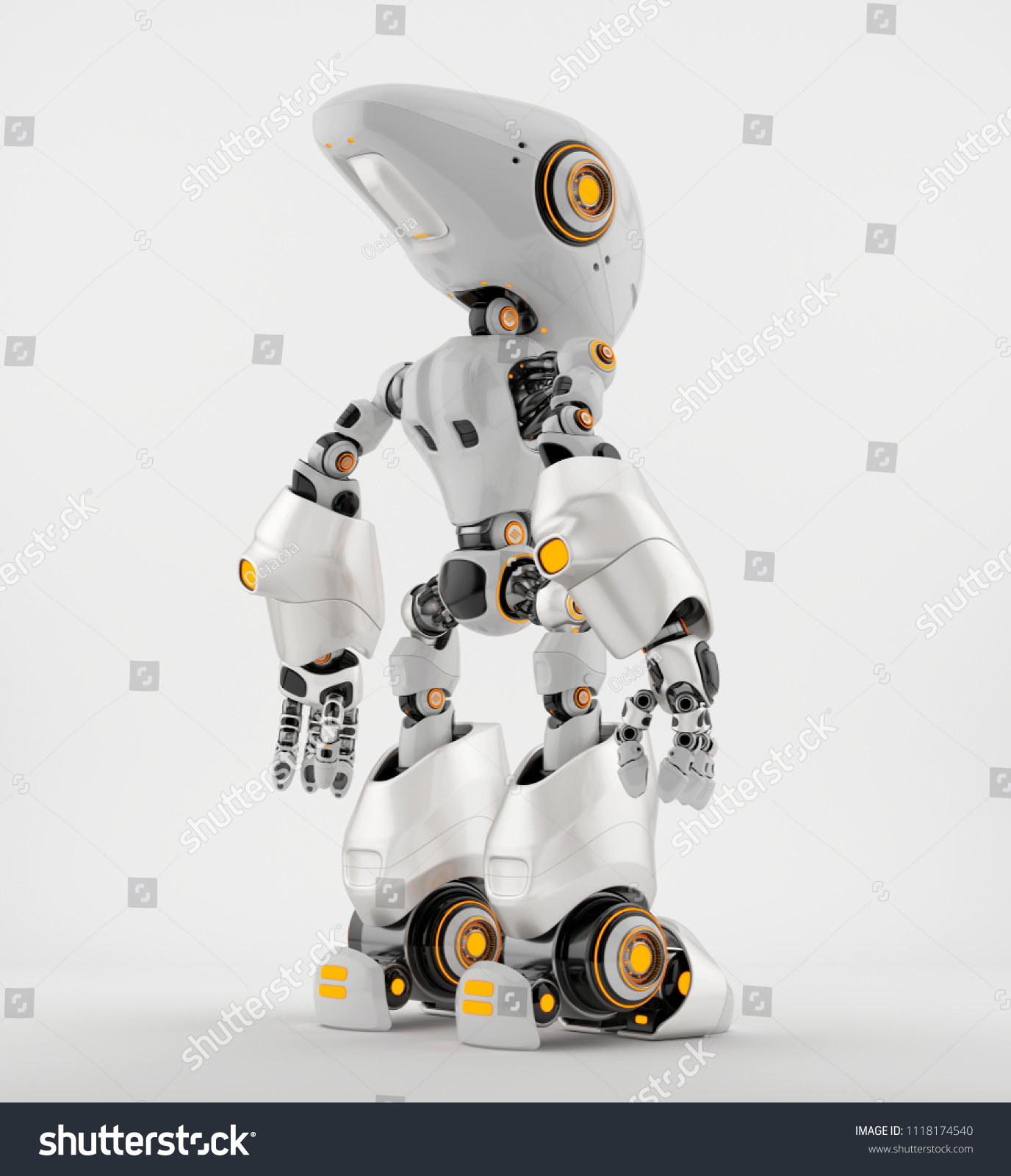 Smart robotic character  3d rendering