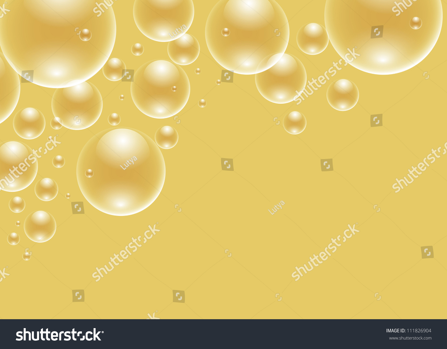 EPS10 file. Vector background with golden bubbles and blank space to write your own text