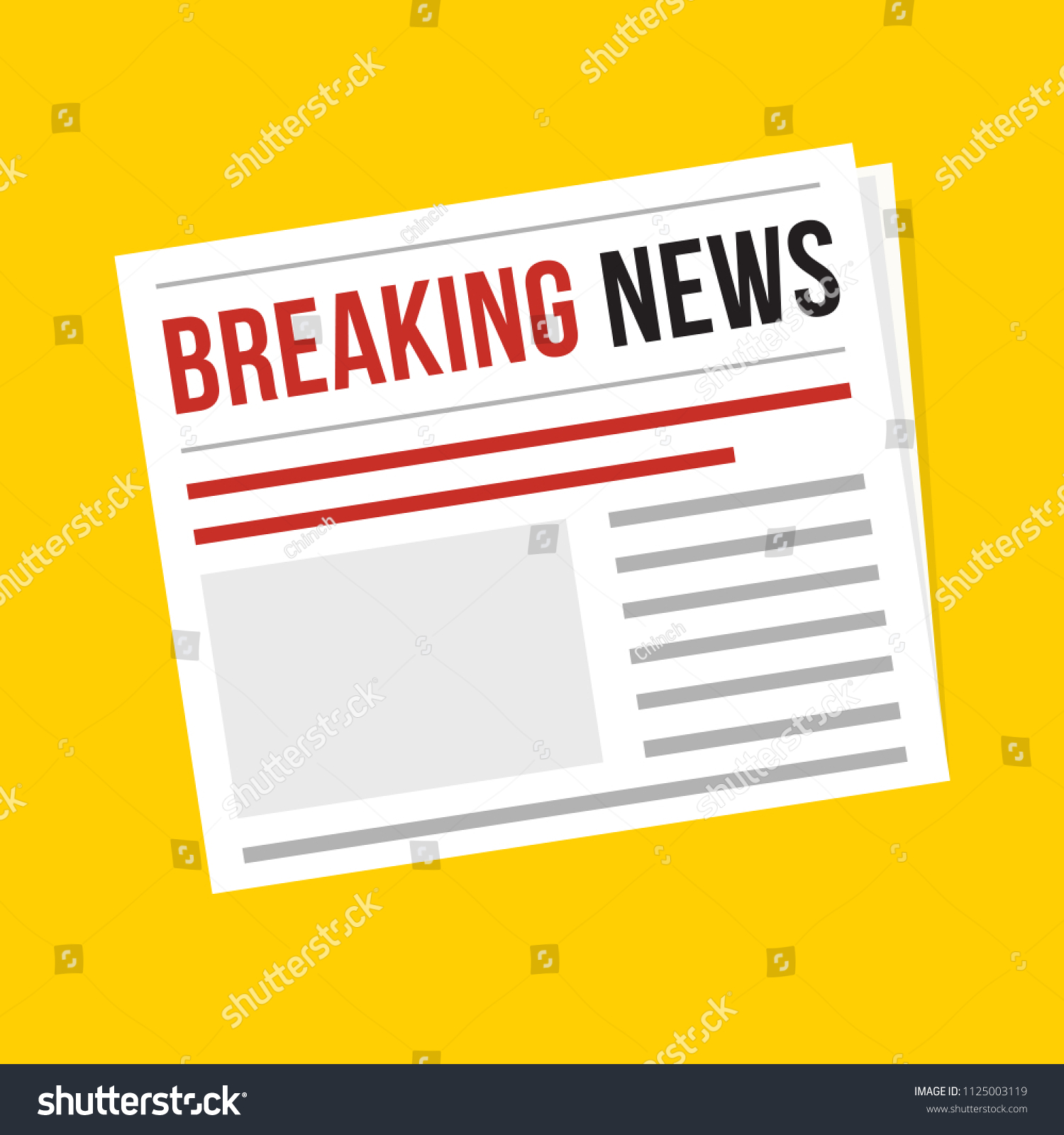 breakingnewsflatvectordailynewspapericonisolatedonyellowback