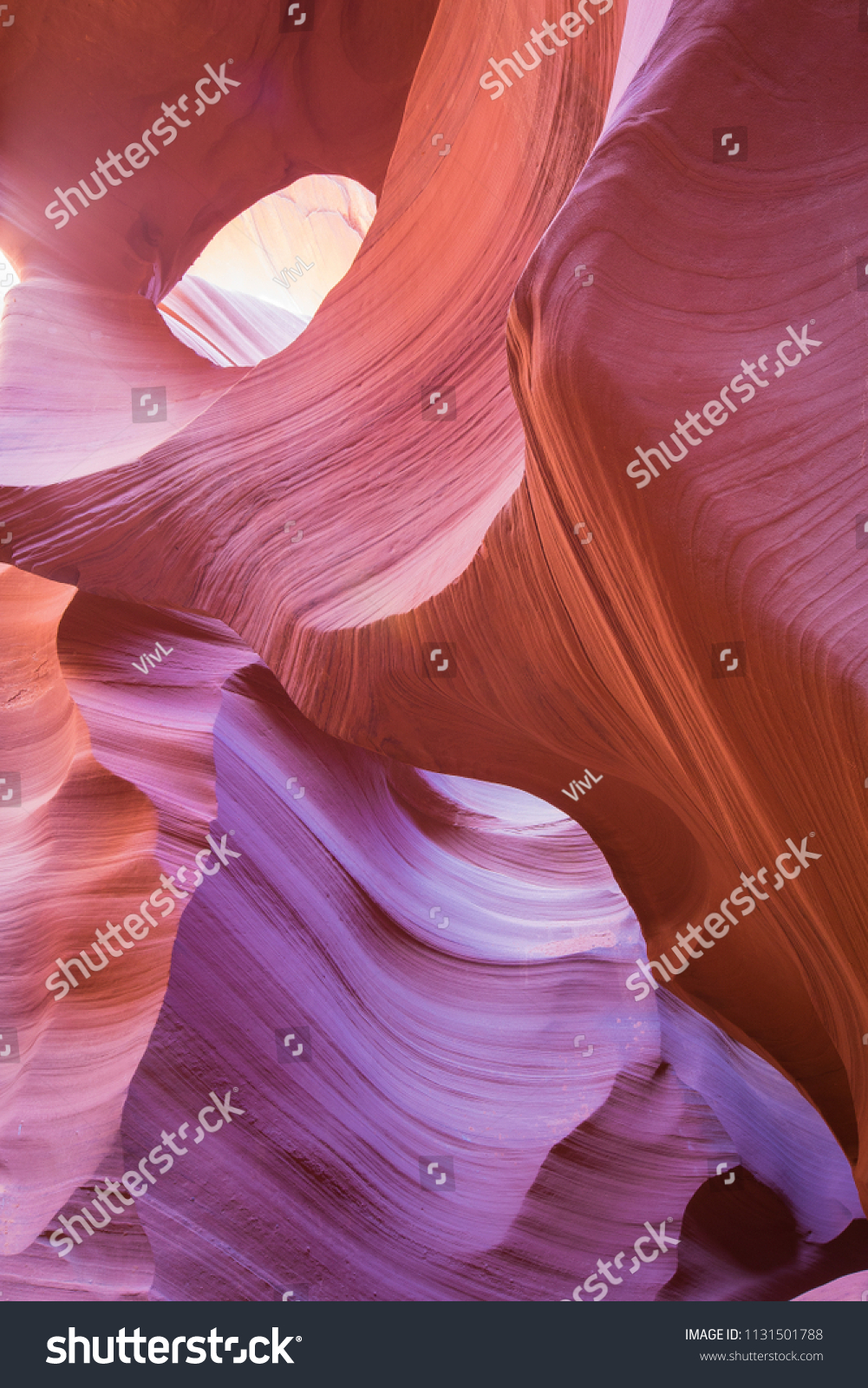 Sandstone Formations in Antelope Valley Slot Canyon in Page  Arizona  US