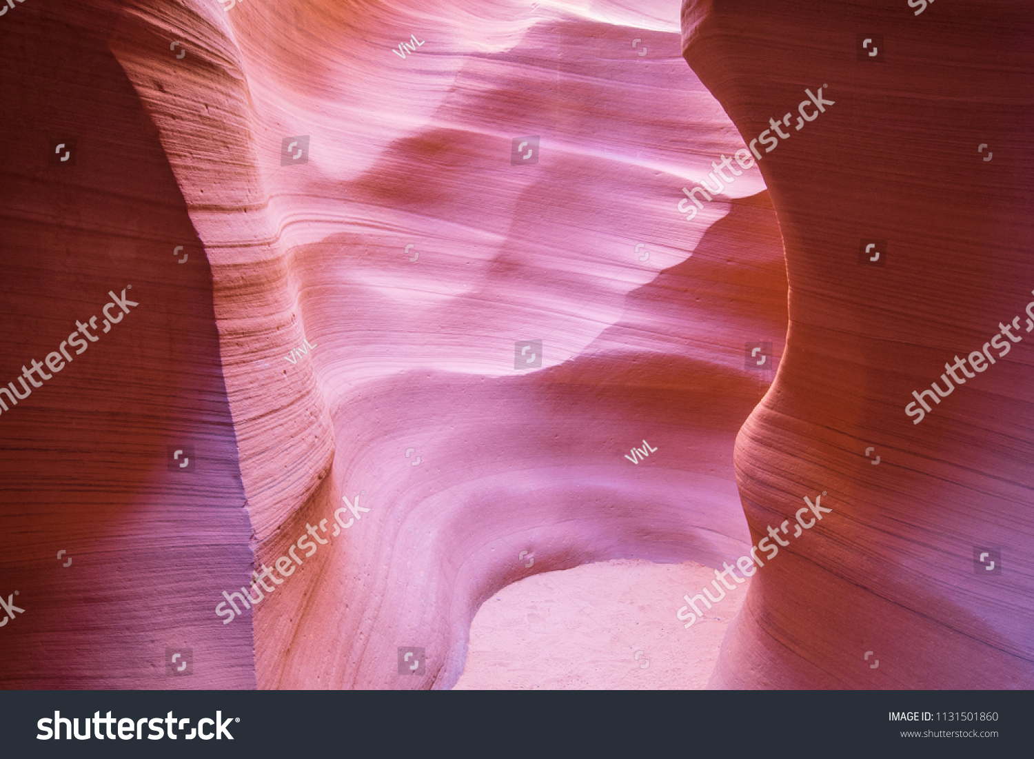 Sandstone Formations in Antelope Valley Slot Canyon in Page  Arizona  US