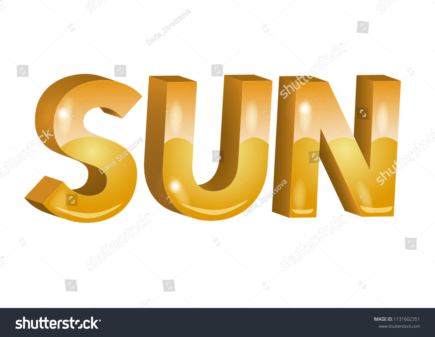 font beautiful glossy letters sun
