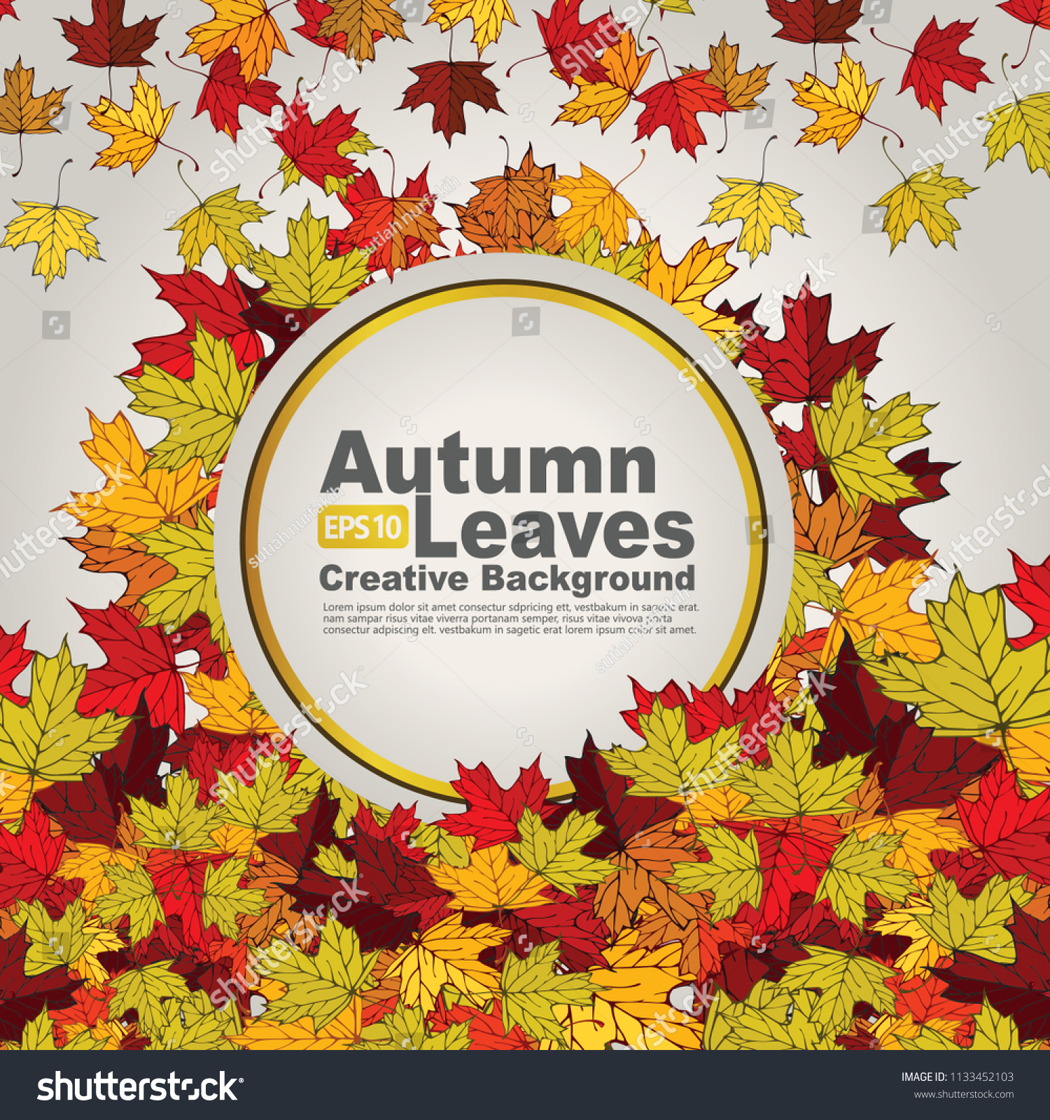 autumn leaves creative background. vector illustration