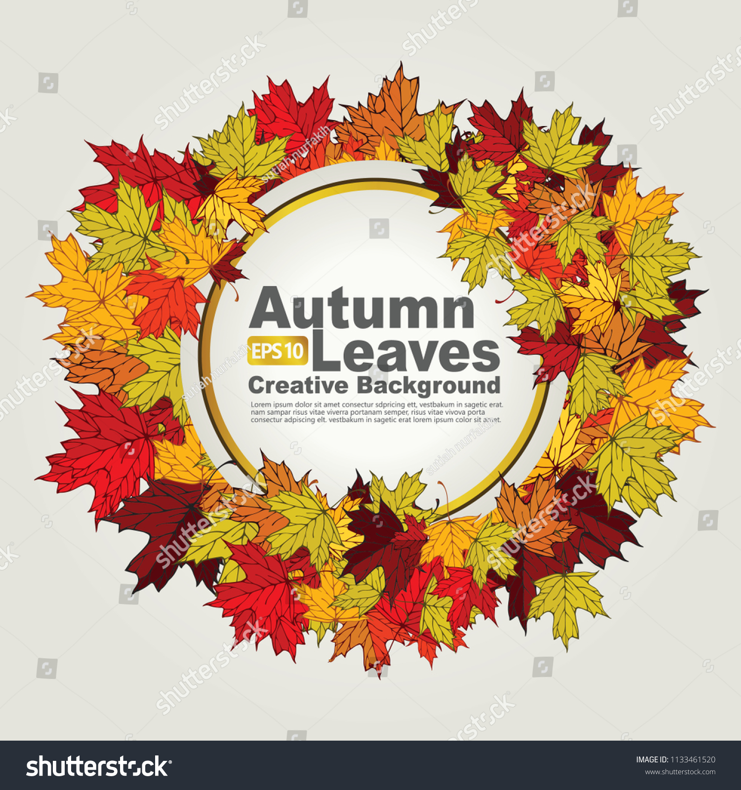 autumn leaves creative background. vector illustration