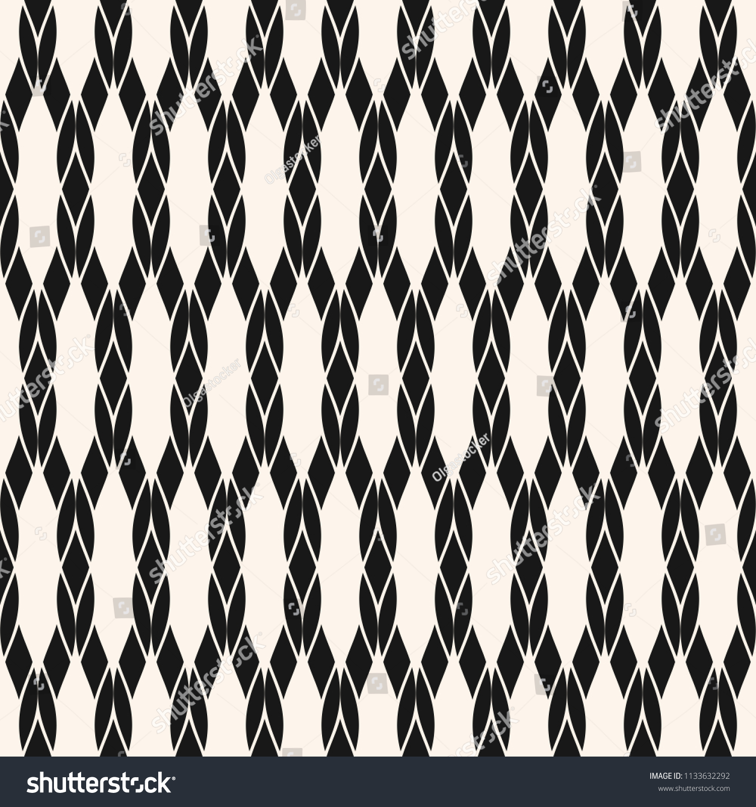 Raster rope seamless pattern. Black and white geometric nautical ...