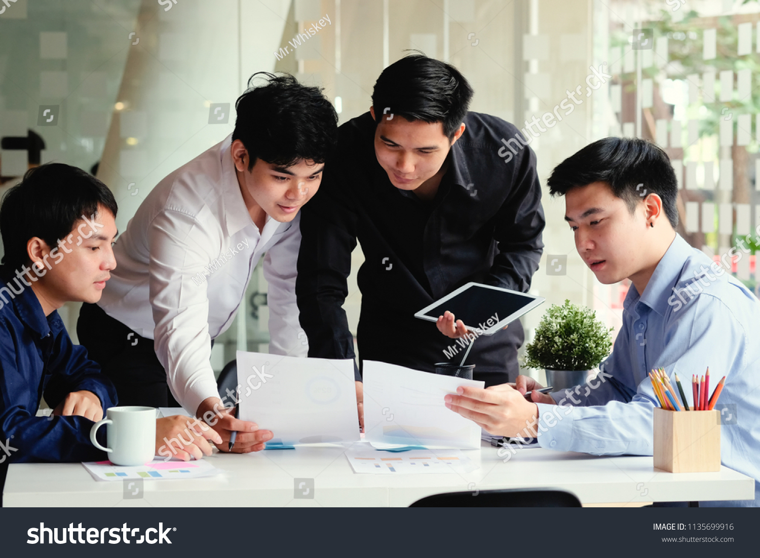 Business meeting and brainstorming businessman working consulting on office workplace.