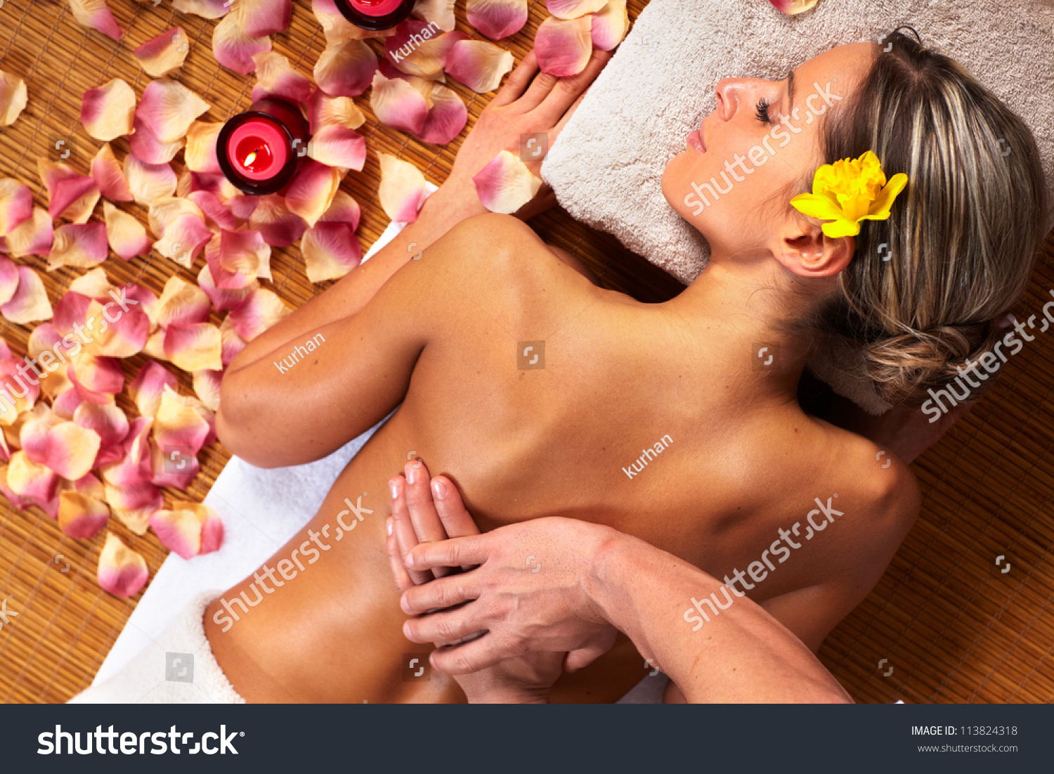 Young woman in Spa massage salon. Relax.