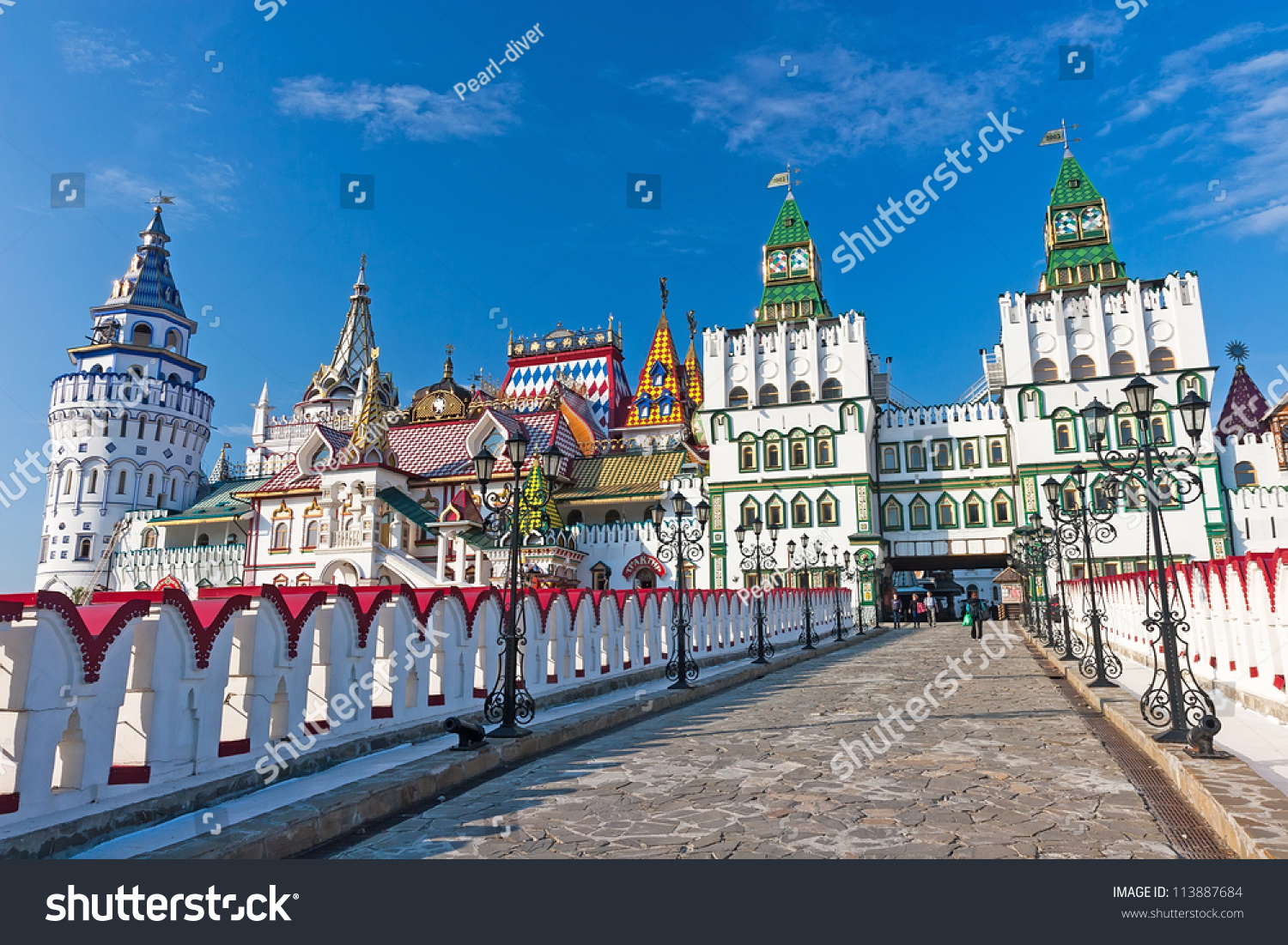 Beautiful Kremlin in Izmaylovo in the Summer  Moscow  Russia