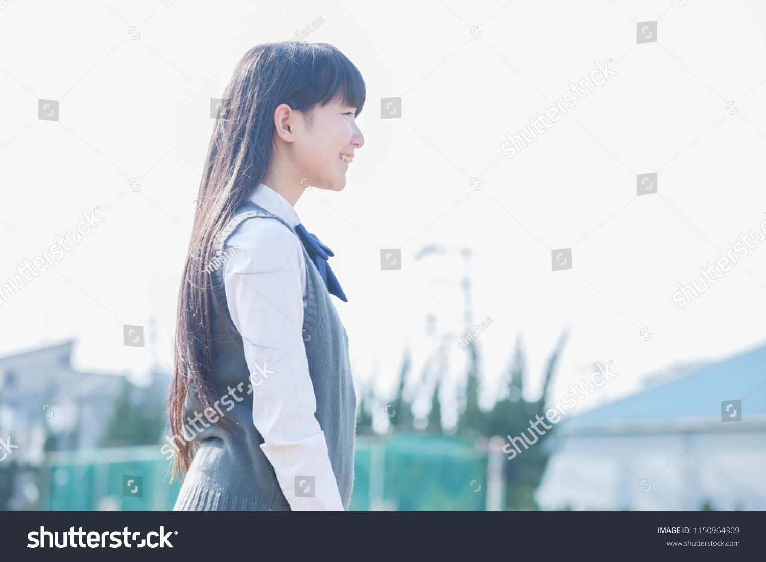 Japanese schoolgirls to stand still
